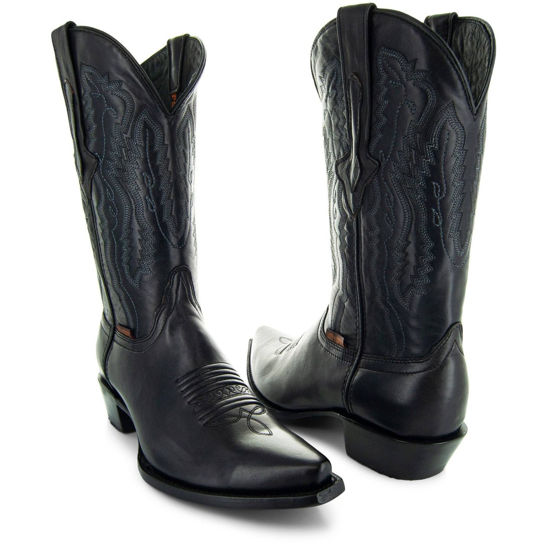 Men's Snip Toe Cowboy Boots Black (H50030) | Soto Boots - Paranoid Ranch