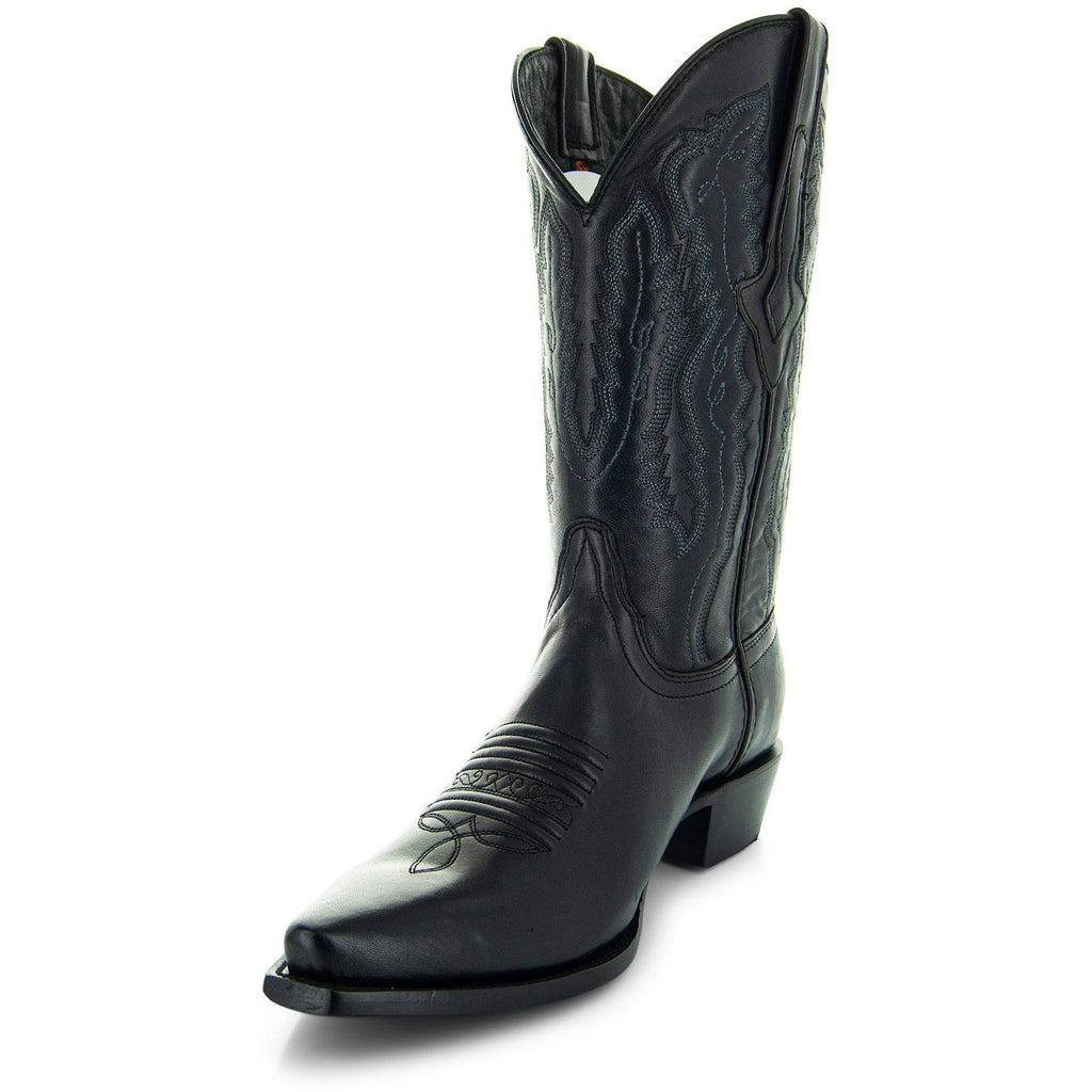 Men's Snip Toe Cowboy Boots Black (H50030) | Soto Boots - Paranoid Ranch