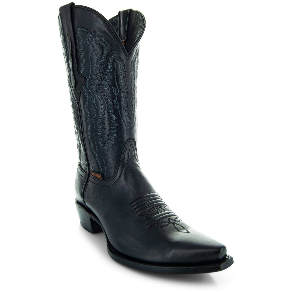 Men's Snip Toe Cowboy Boots Black (H50030) | Soto Boots - Paranoid Ranch