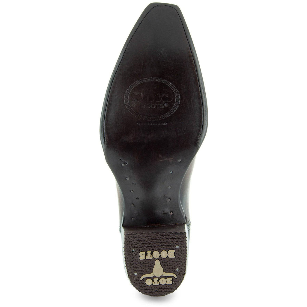 Men's Snip Toe Cowboy Boots Black (H50030) | Soto Boots - Paranoid Ranch