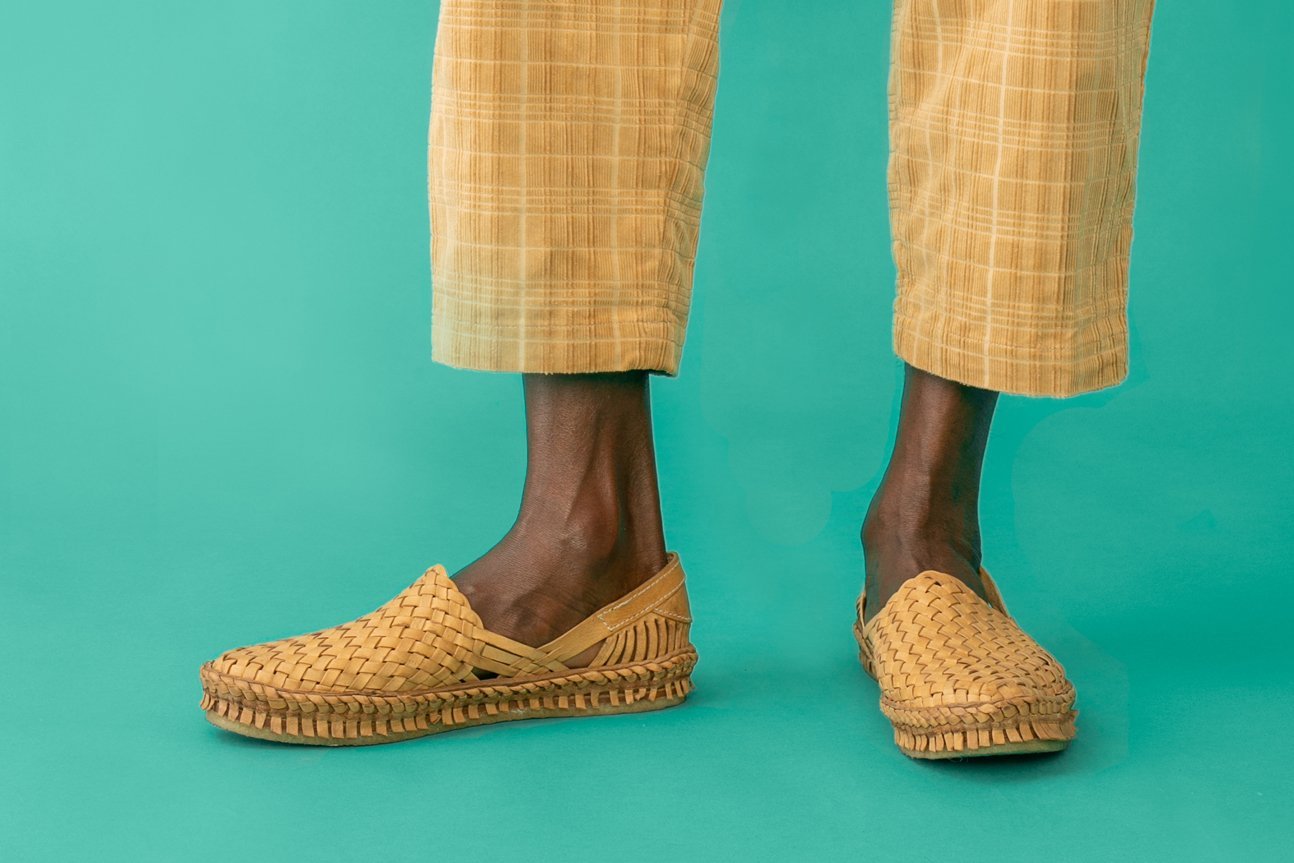 Men's Woven Shoe in Honey + No Stripes - Paranoid Ranch