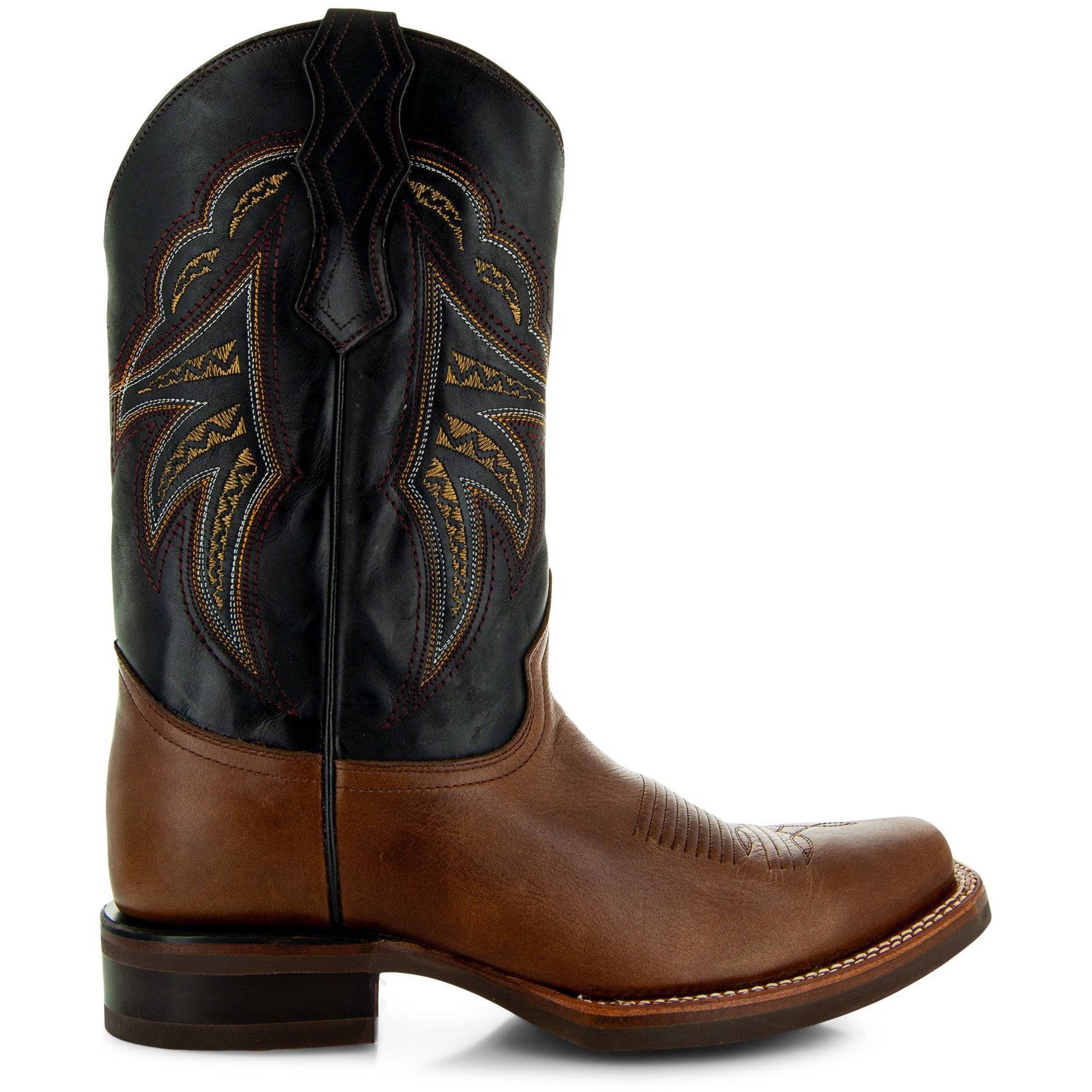Miel Square Toe Leather Cowboy Boots H4002 - Paranoid Ranch
