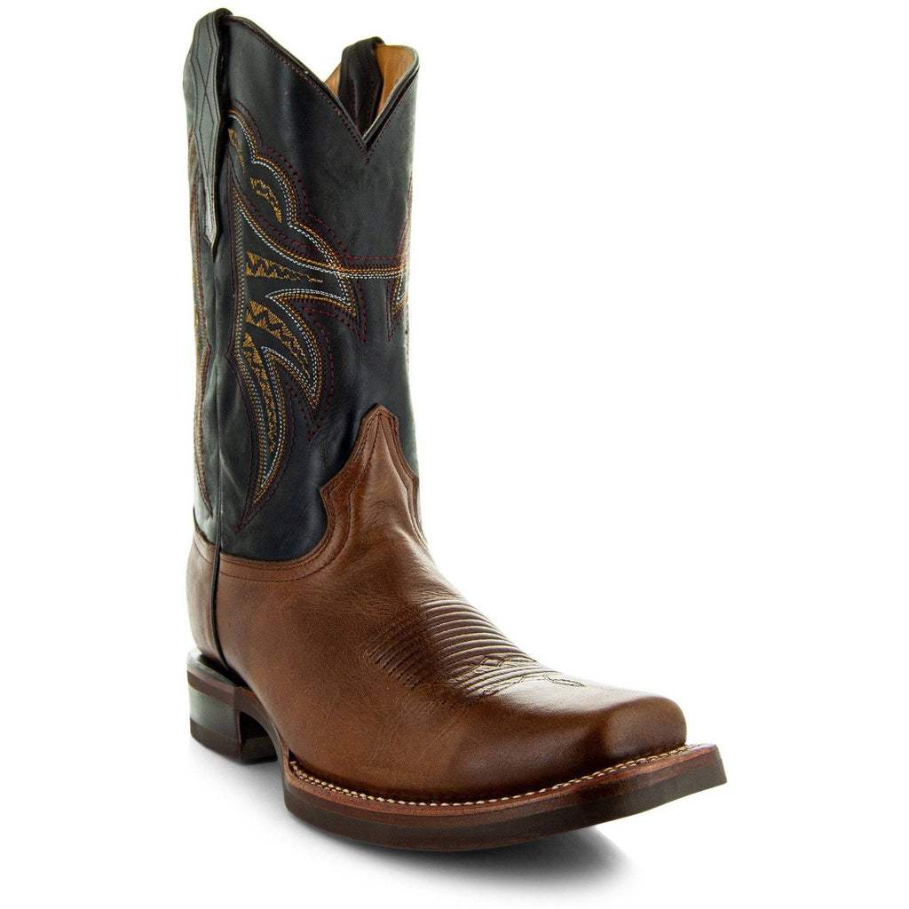 Miel Square Toe Leather Cowboy Boots H4002 - Paranoid Ranch