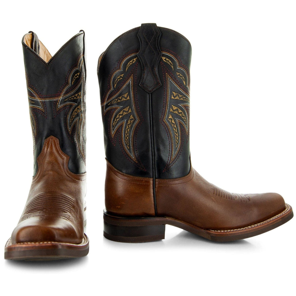 Miel Square Toe Leather Cowboy Boots H4002 - Paranoid Ranch