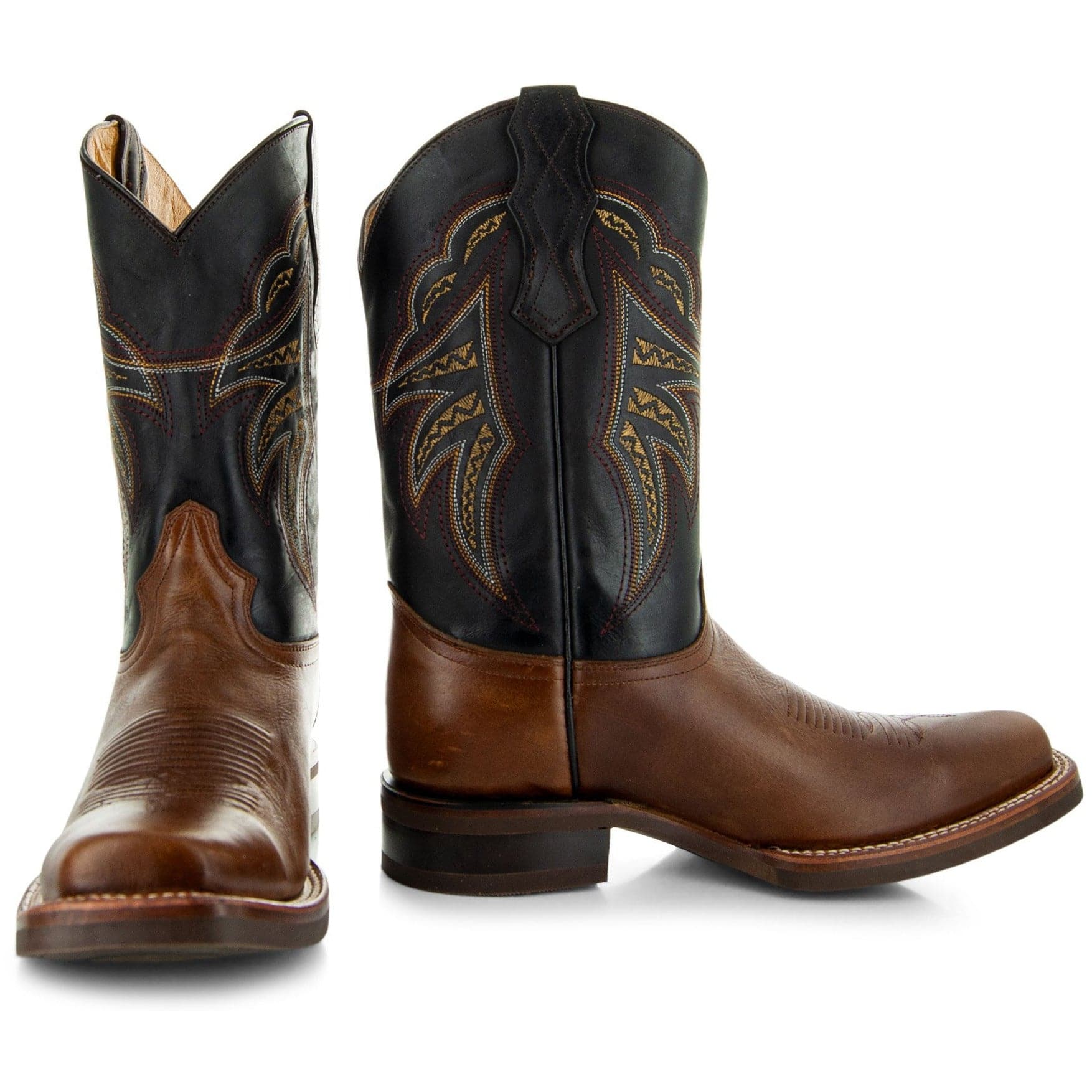 Miel Square Toe Leather Cowboy Boots H4002 - Paranoid Ranch