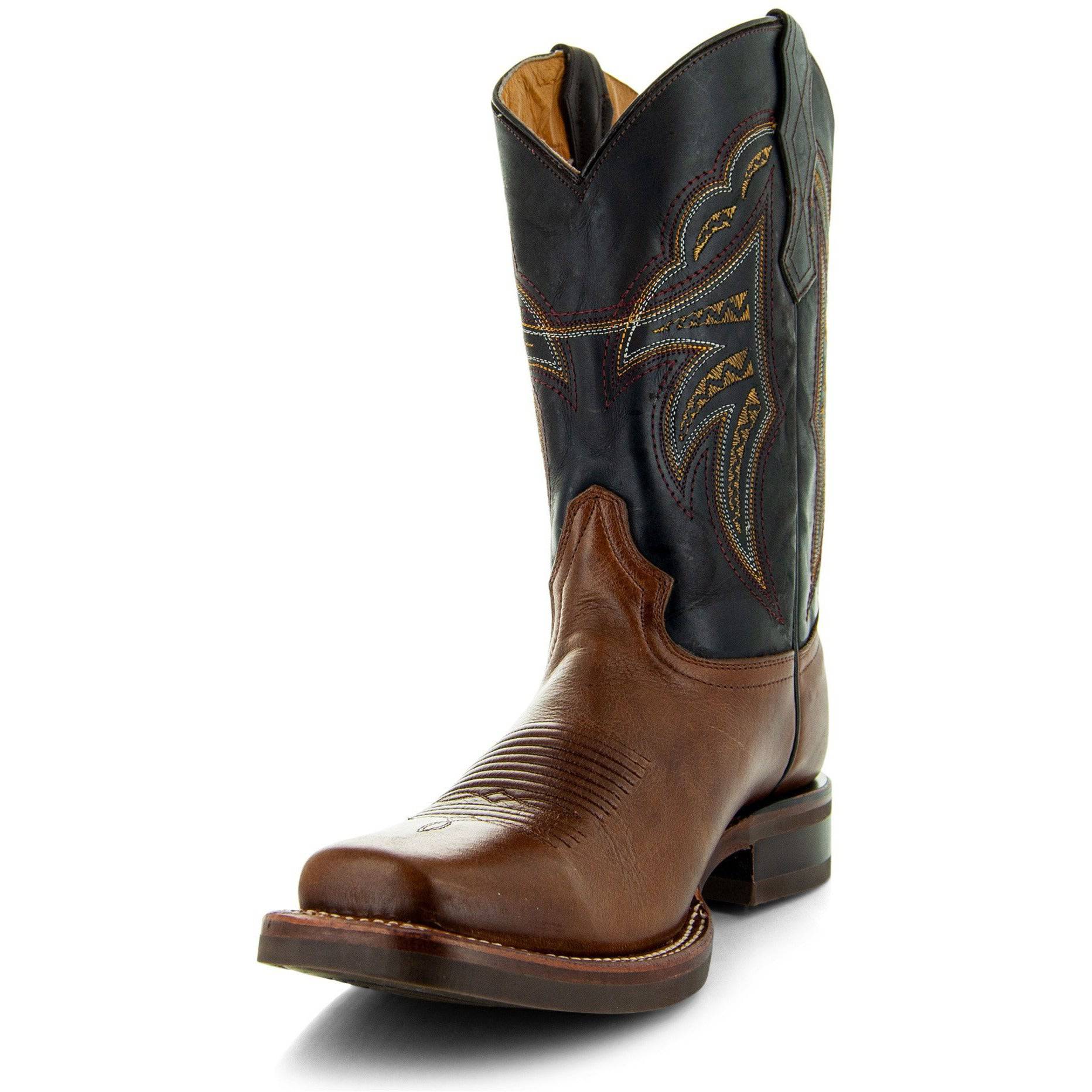Miel Square Toe Leather Cowboy Boots H4002 - Paranoid Ranch
