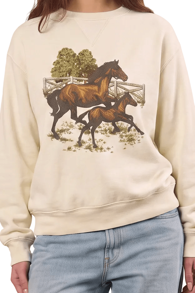 Mommy and Foal Sweatshirt - Paranoid Ranch