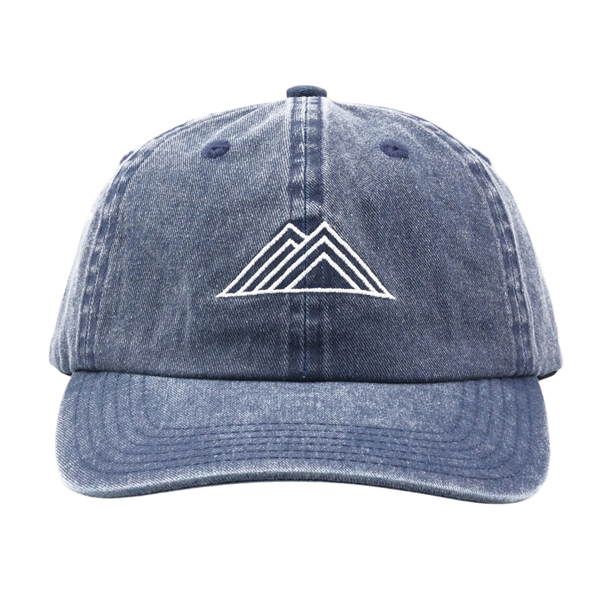 Mountain Logo Vintage Wash Dad Cap - Denim - Paranoid Ranch