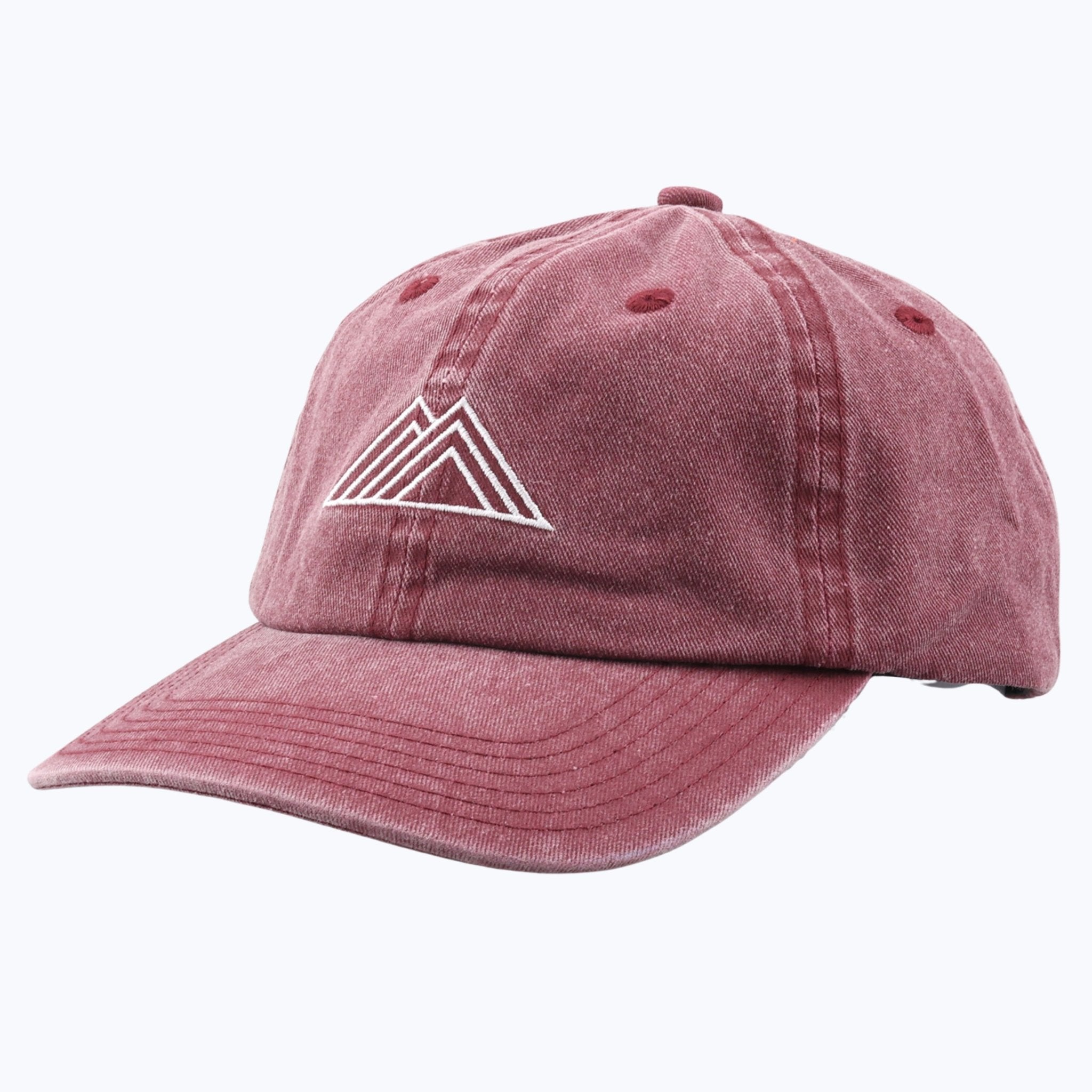 Mountain Logo Vintage Wash Dad Cap - Maroon - Paranoid Ranch