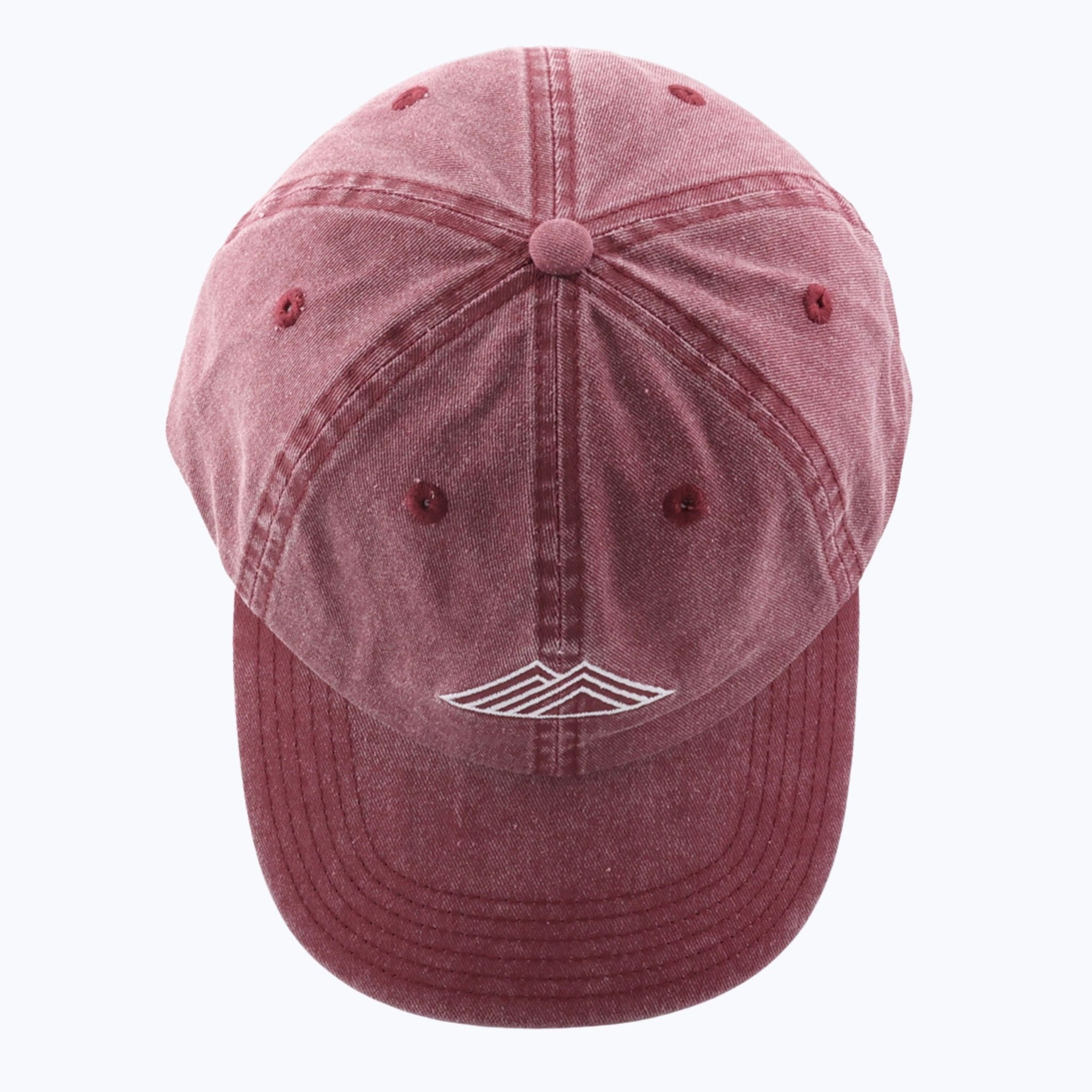 Mountain Logo Vintage Wash Dad Cap - Maroon - Paranoid Ranch