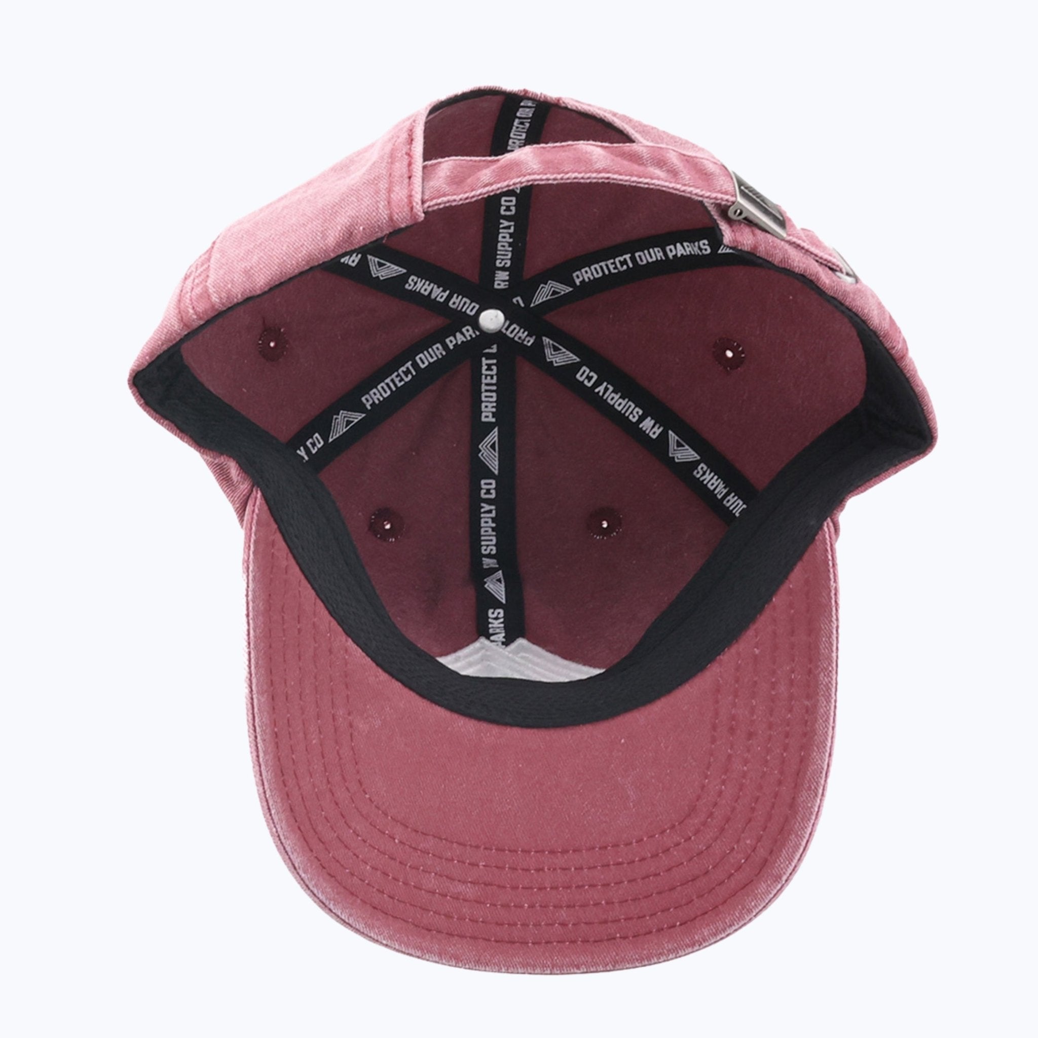 Mountain Logo Vintage Wash Dad Cap - Maroon - Paranoid Ranch