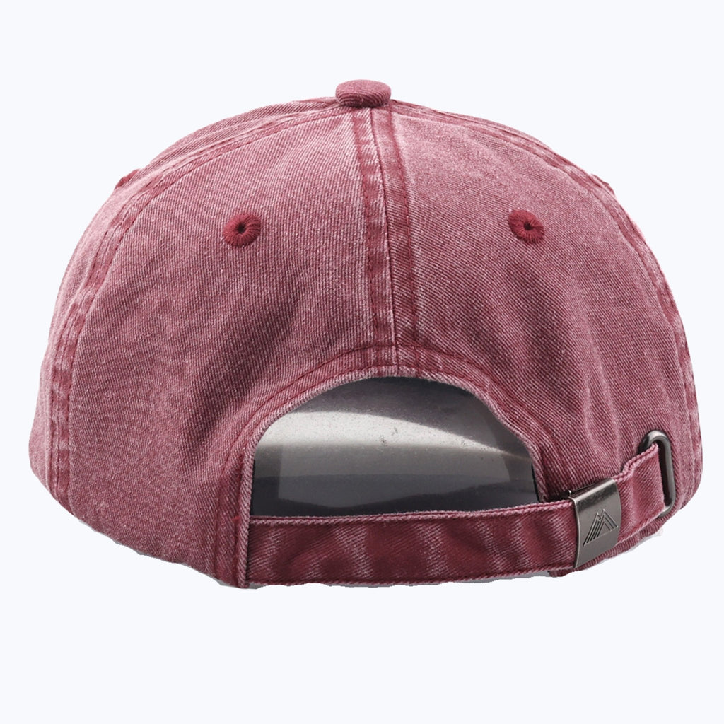 Mountain Logo Vintage Wash Dad Cap - Maroon - Paranoid Ranch
