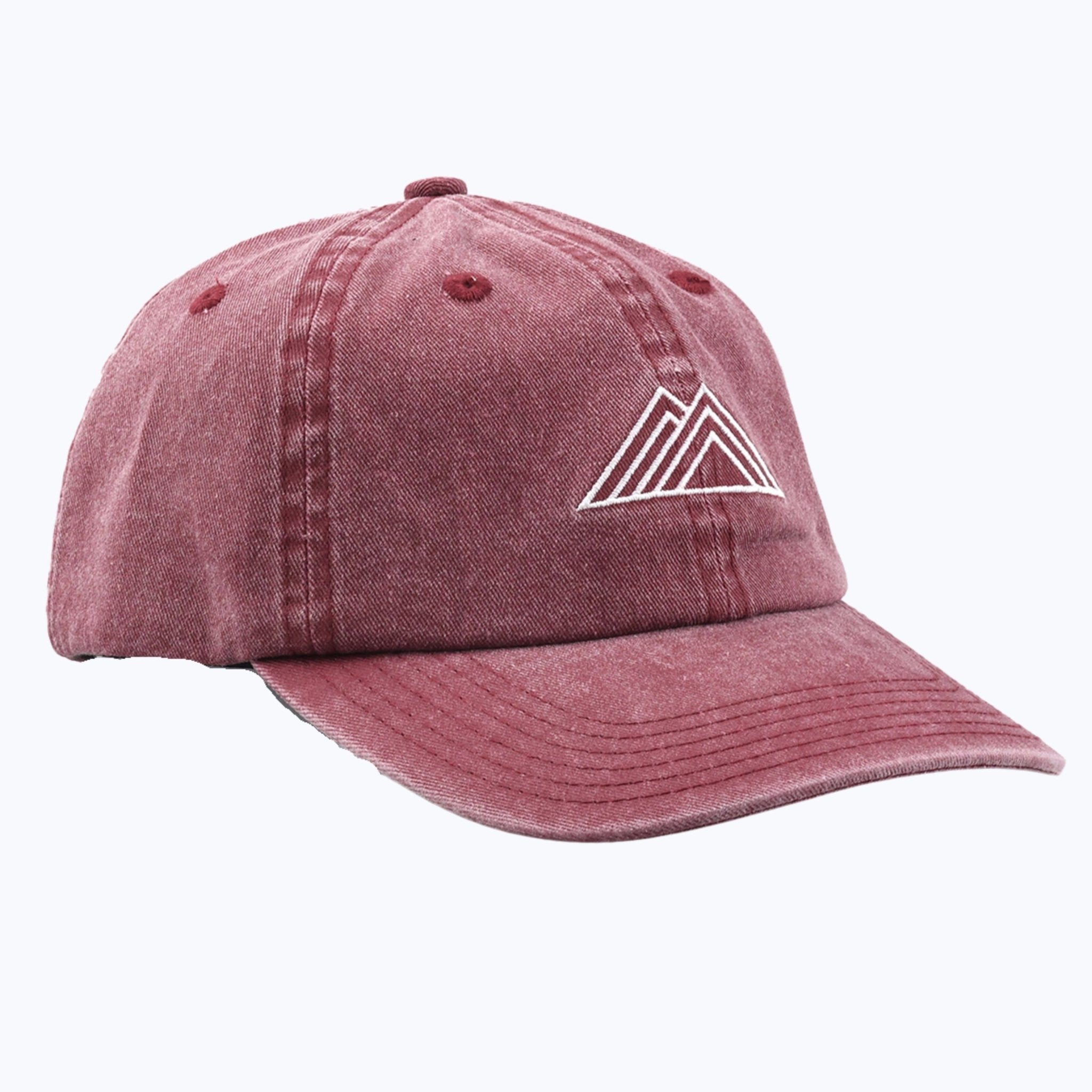 Mountain Logo Vintage Wash Dad Cap - Maroon - Paranoid Ranch