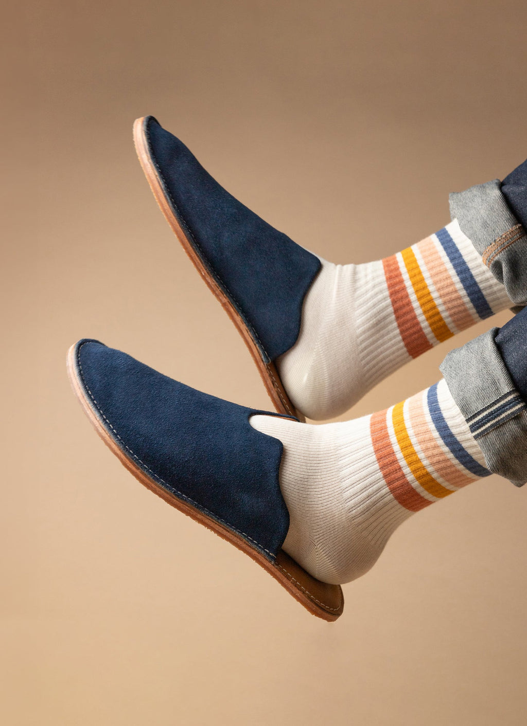 Mr. Grumpy Leather Slippers - Blue - Paranoid Ranch