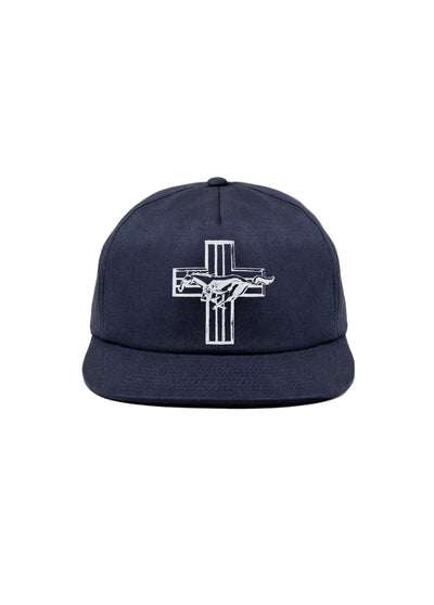 Mustang Cross Hat | Navy - Paranoid Ranch