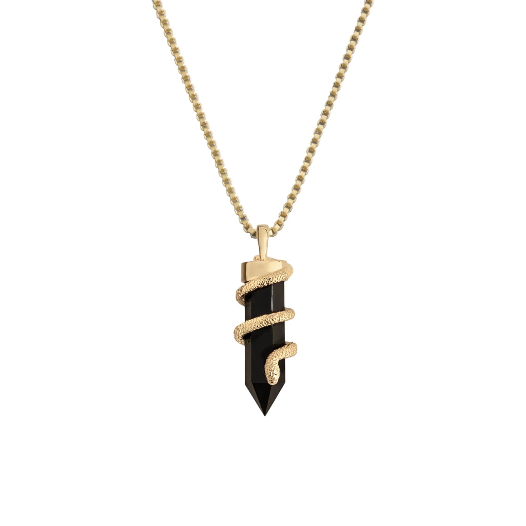 Onyx Crystal Snake Necklace - Paranoid Ranch
