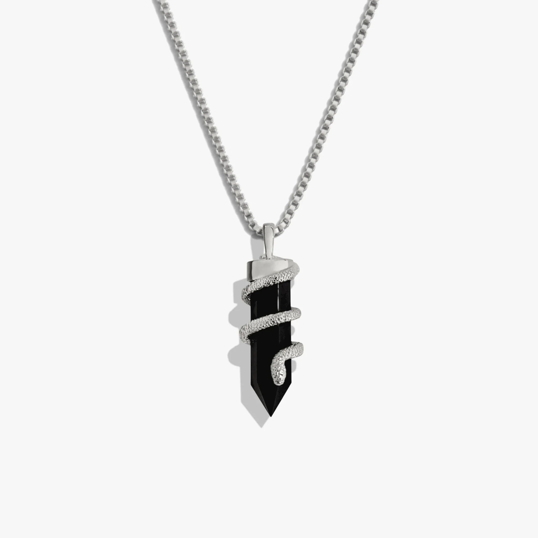 Onyx Crystal Snake Necklace - Paranoid Ranch