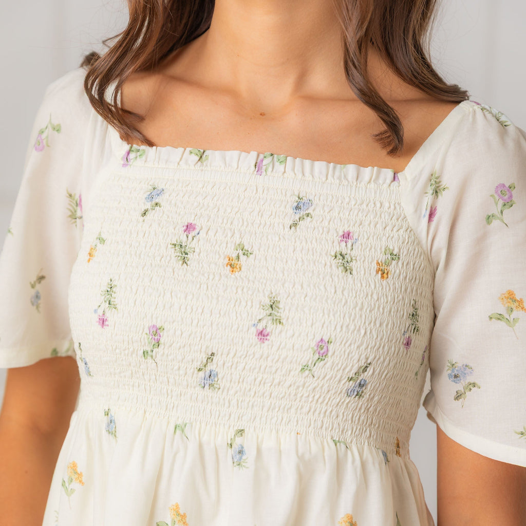 Organic Bell Sleeve Smocked Dress - Paranoid Ranch