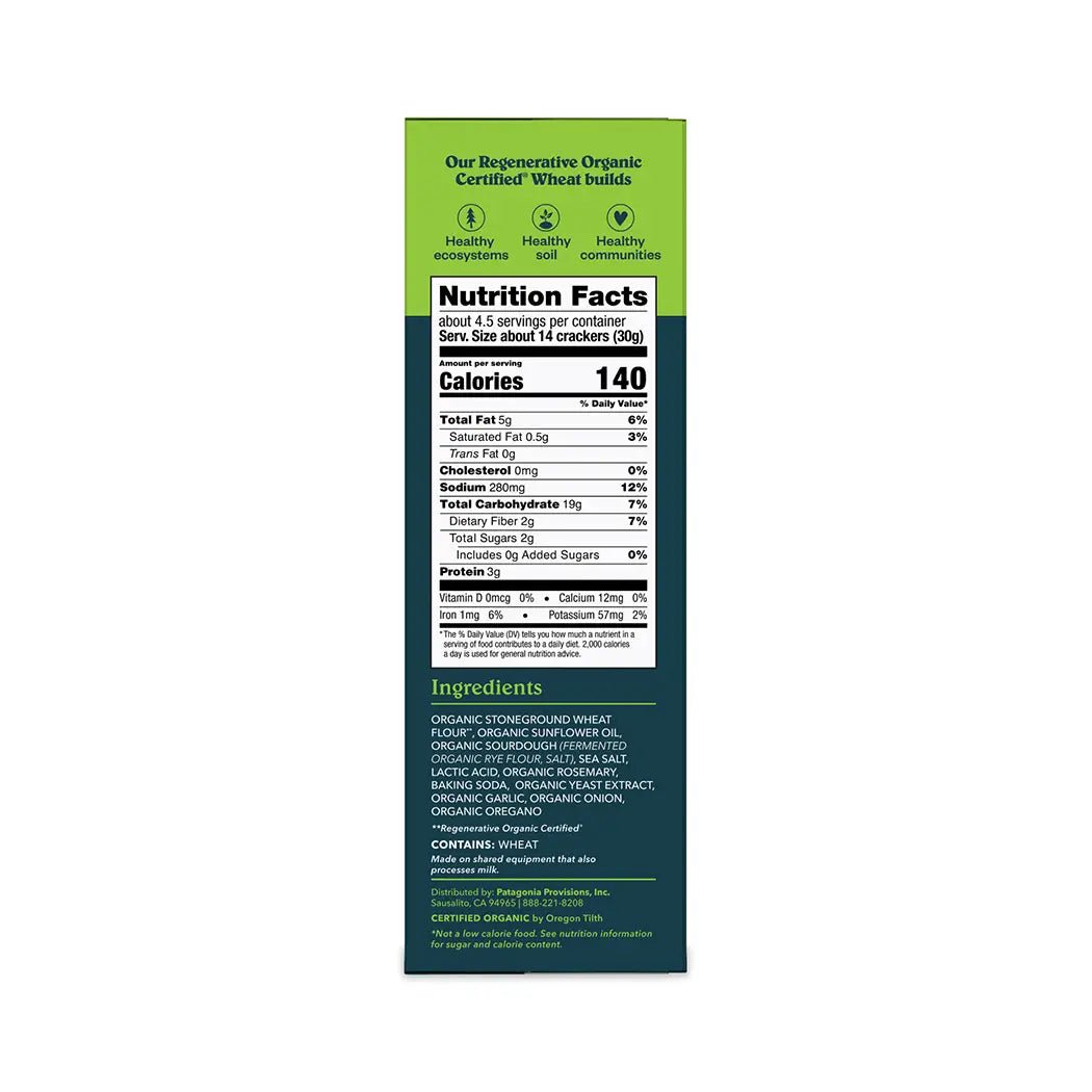 Organic Rosemary Garlic Crackers (4.4 oz Box) - Paranoid Ranch