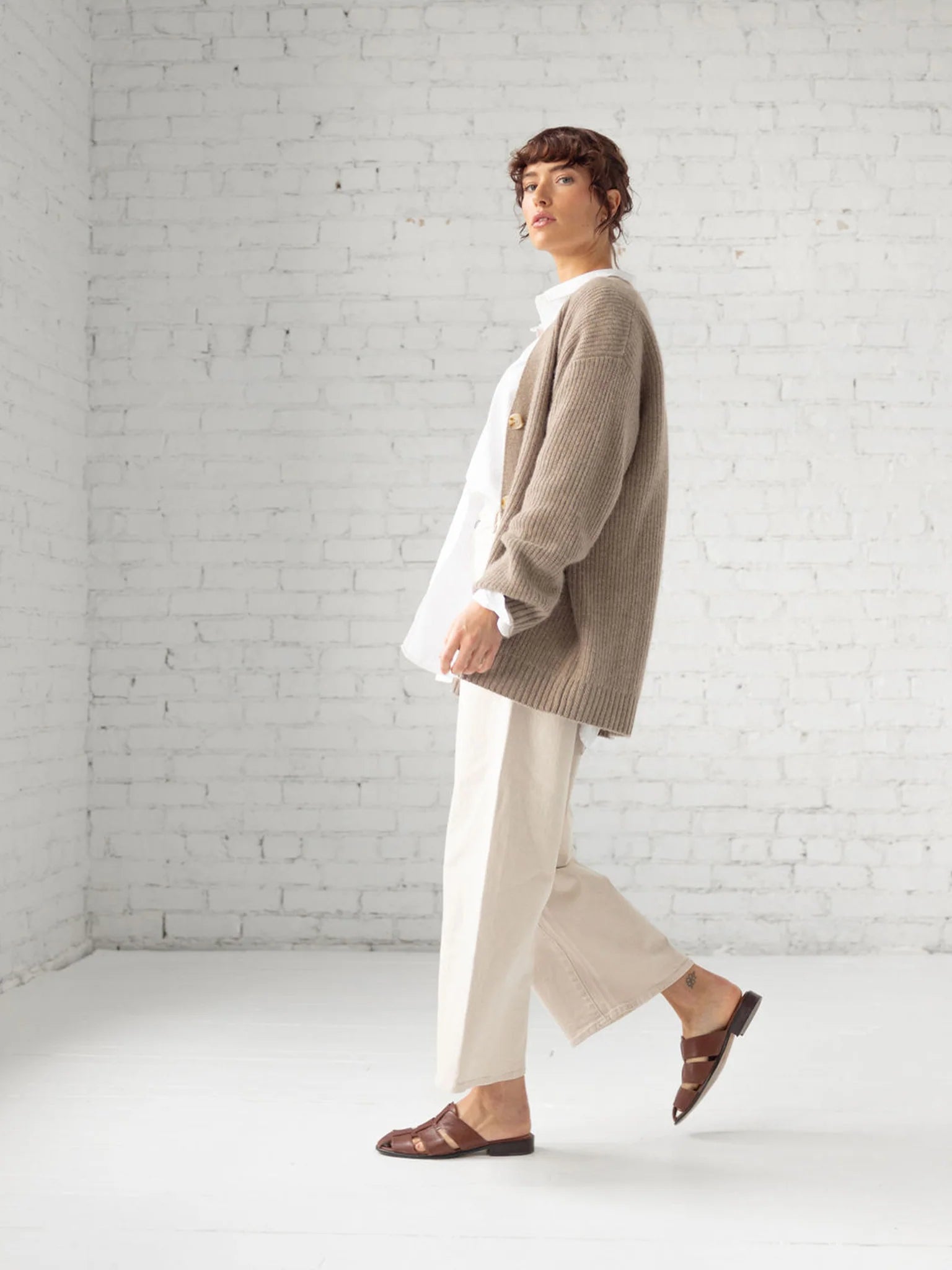 Oversized Sunday Cashmere Cardigan - Almond - Paranoid Ranch