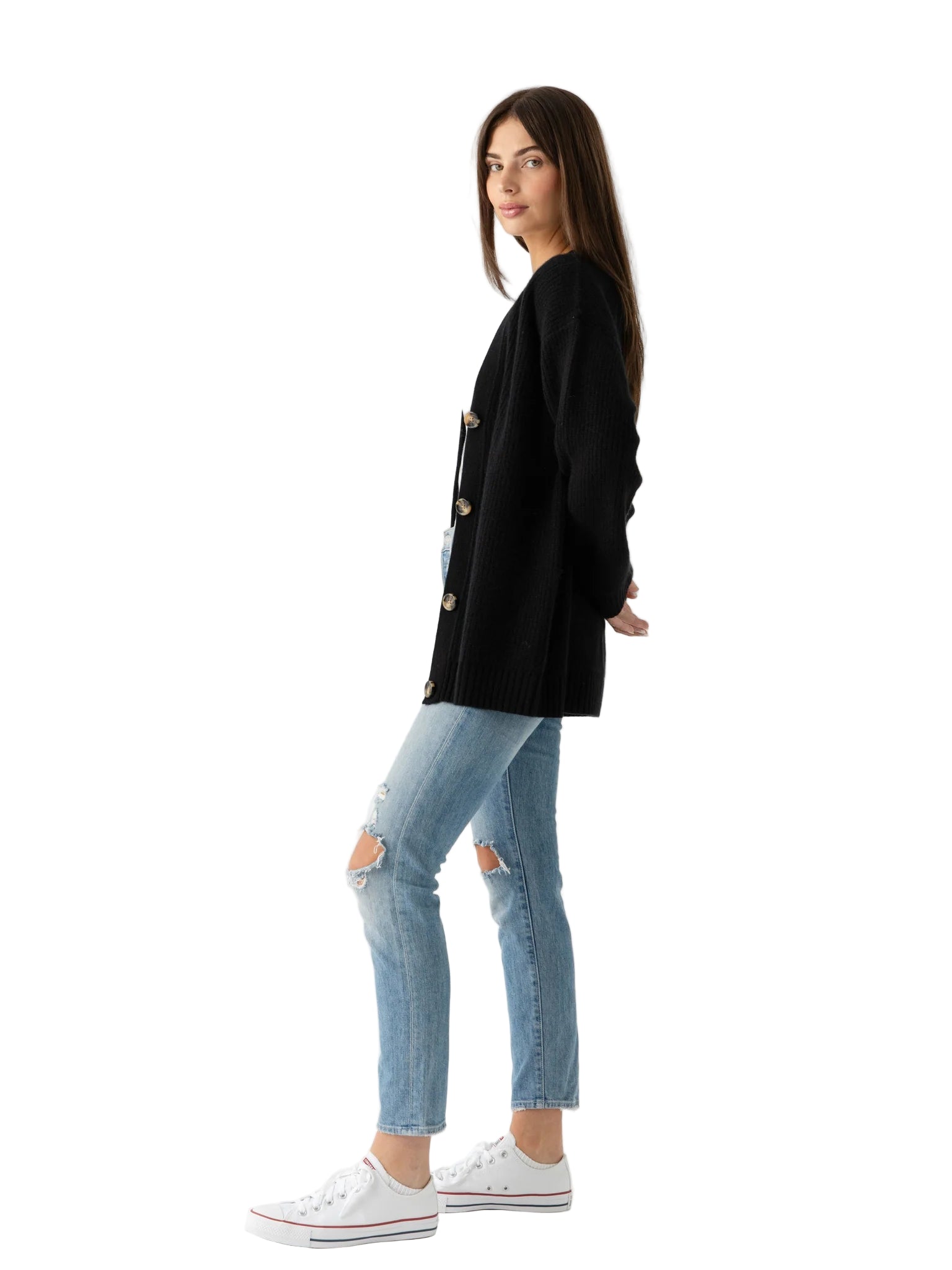 Oversized Sunday Cashmere Cardigan - Black - Paranoid Ranch