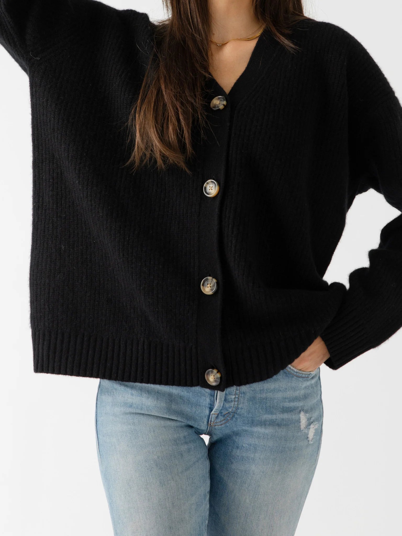 Oversized Sunday Cashmere Cardigan - Black - Paranoid Ranch