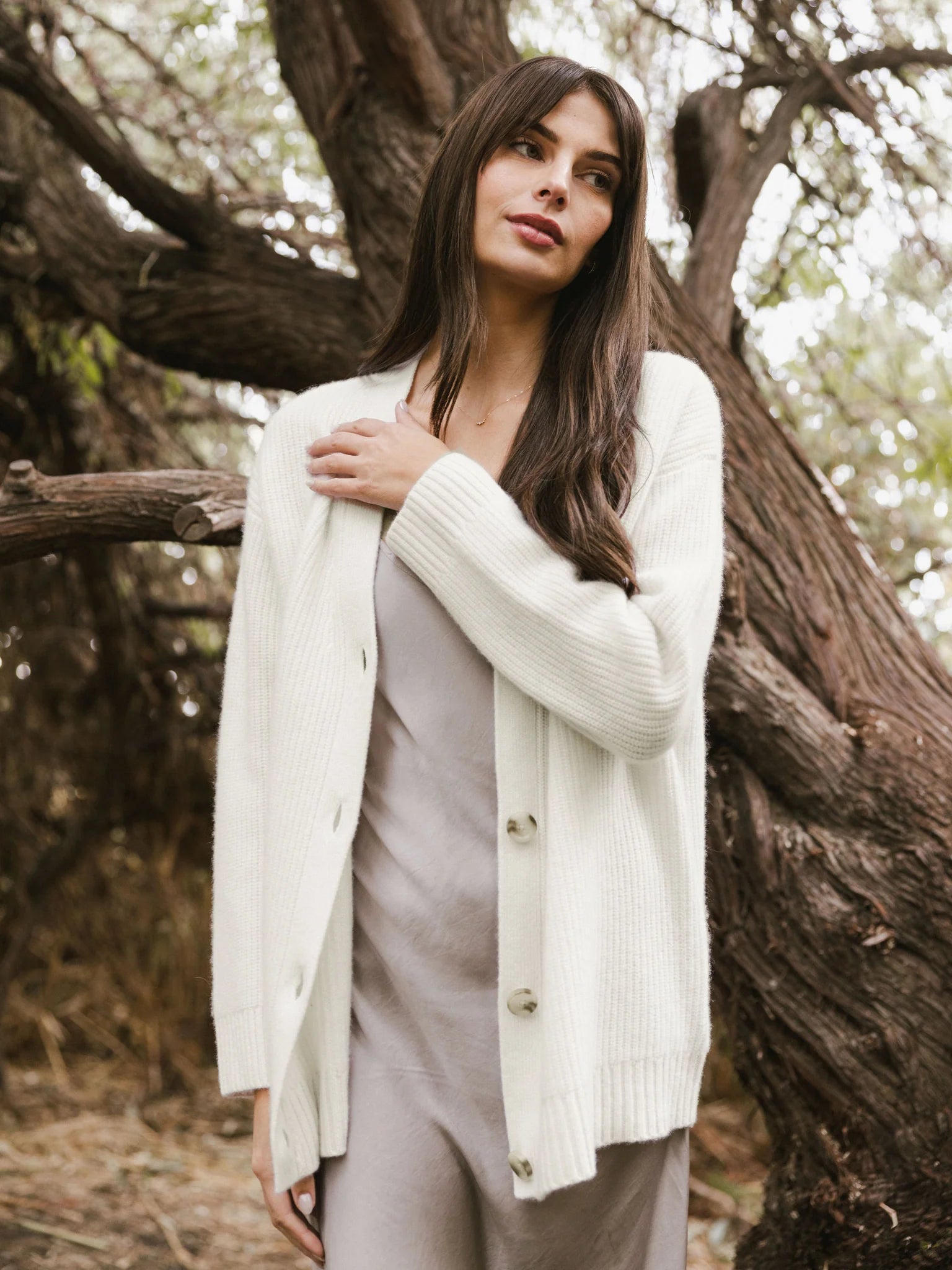 Oversized Sunday Cashmere Cardigan - Bone - Paranoid Ranch