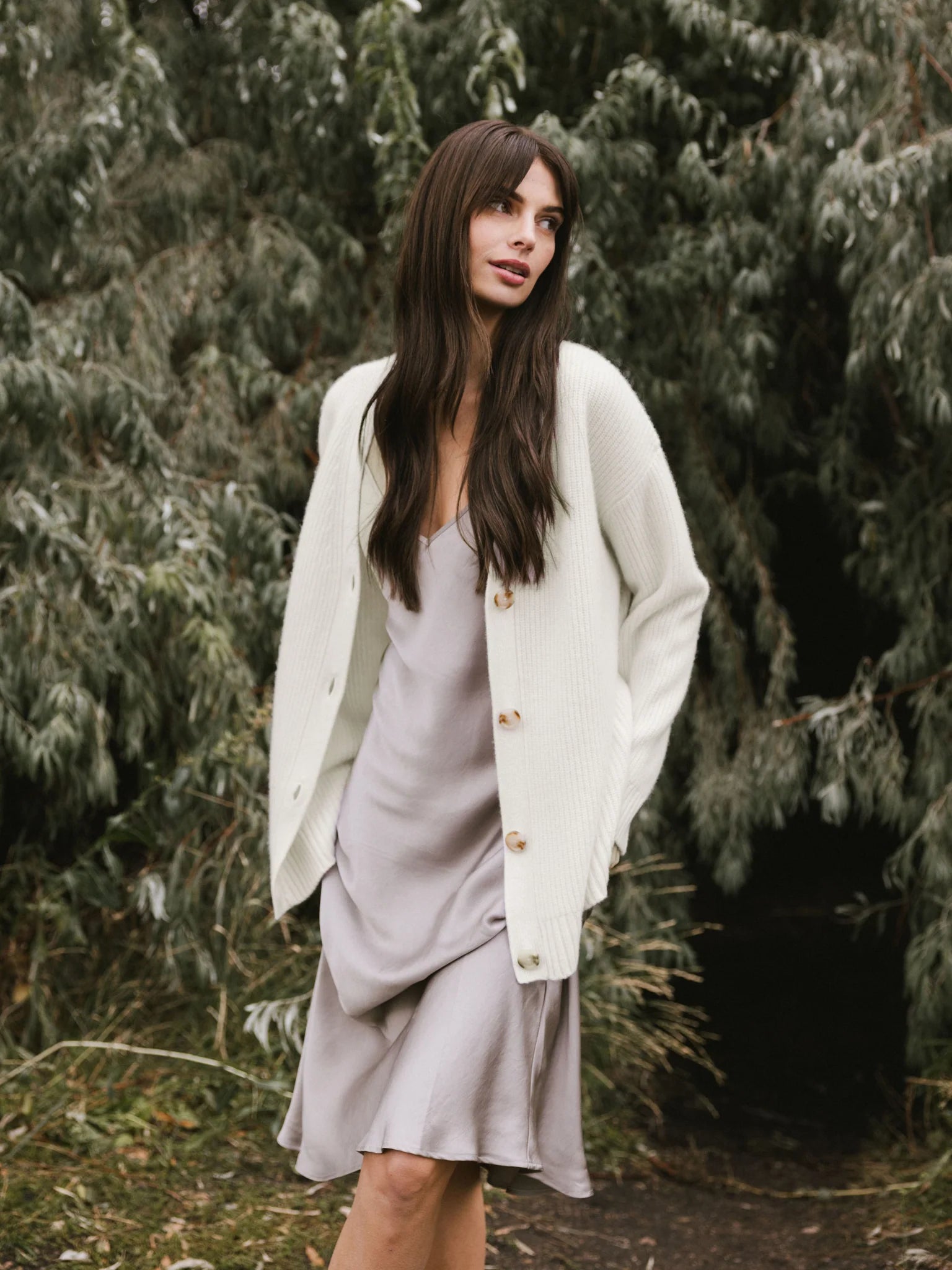 Oversized Sunday Cashmere Cardigan - Bone - Paranoid Ranch