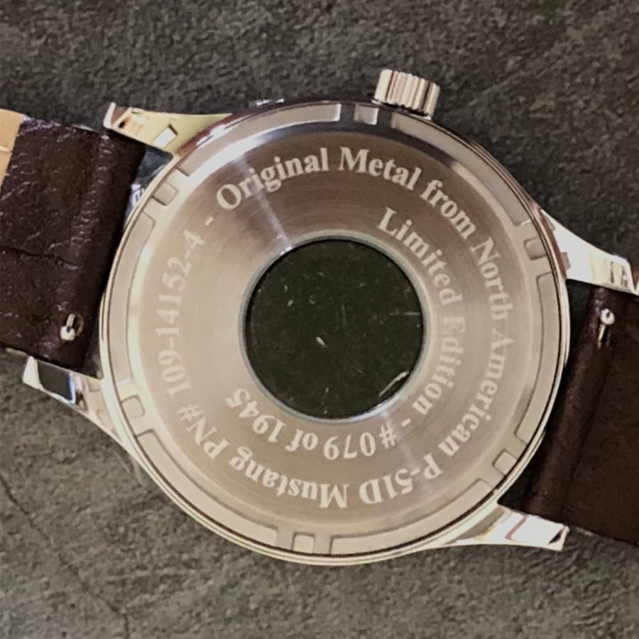 P-51 Mustang Tribute - Polished Finish, Beige Dial, Brown Leather Band - Paranoid Ranch