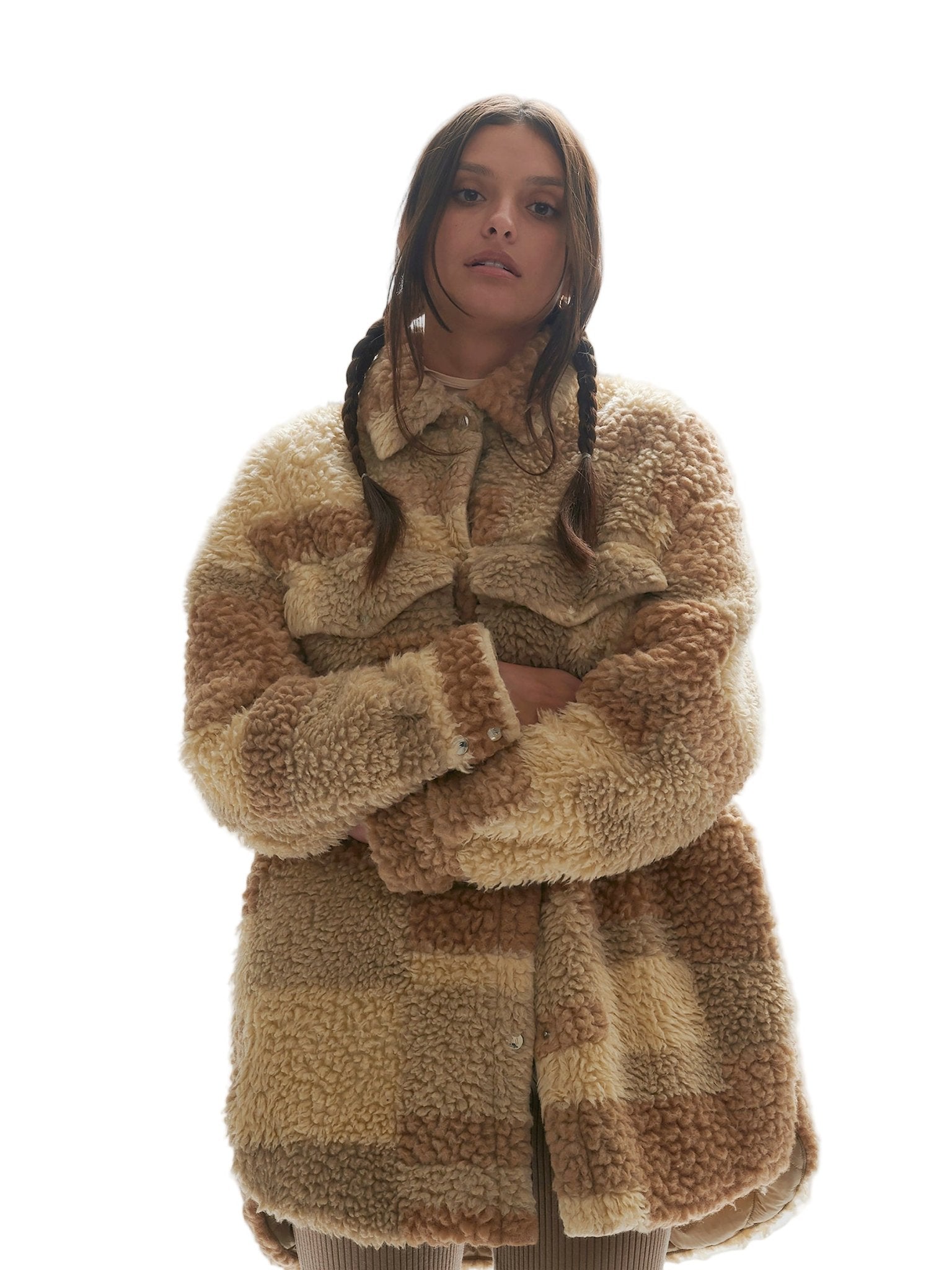 Padded Wool Sherpa Shirt Jacket - Natural Mix - Paranoid Ranch