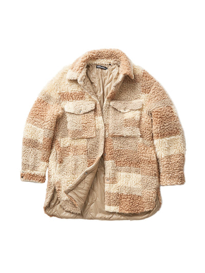 Padded Wool Sherpa Shirt Jacket - Natural Mix - Paranoid Ranch