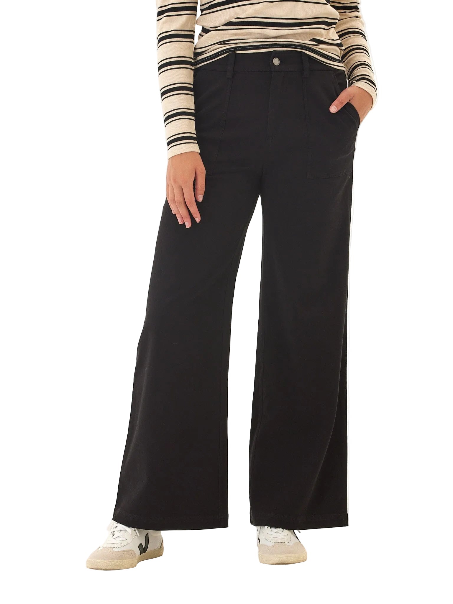Pamela Rivet Detail Stretch Twill Wide Leg Pant - Paranoid Ranch