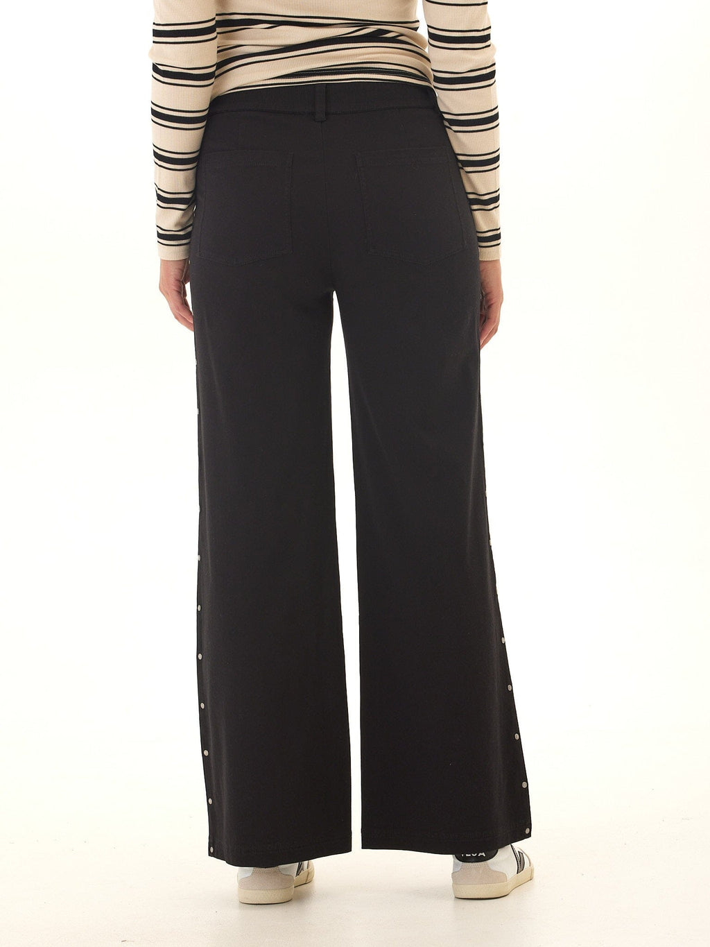 Pamela Rivet Detail Stretch Twill Wide Leg Pant - Paranoid Ranch