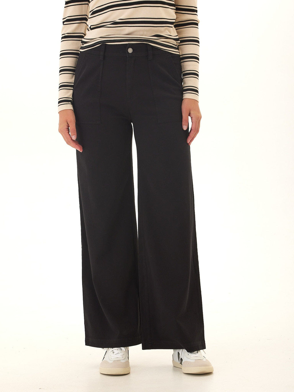 Pamela Rivet Detail Stretch Twill Wide Leg Pant - Paranoid Ranch