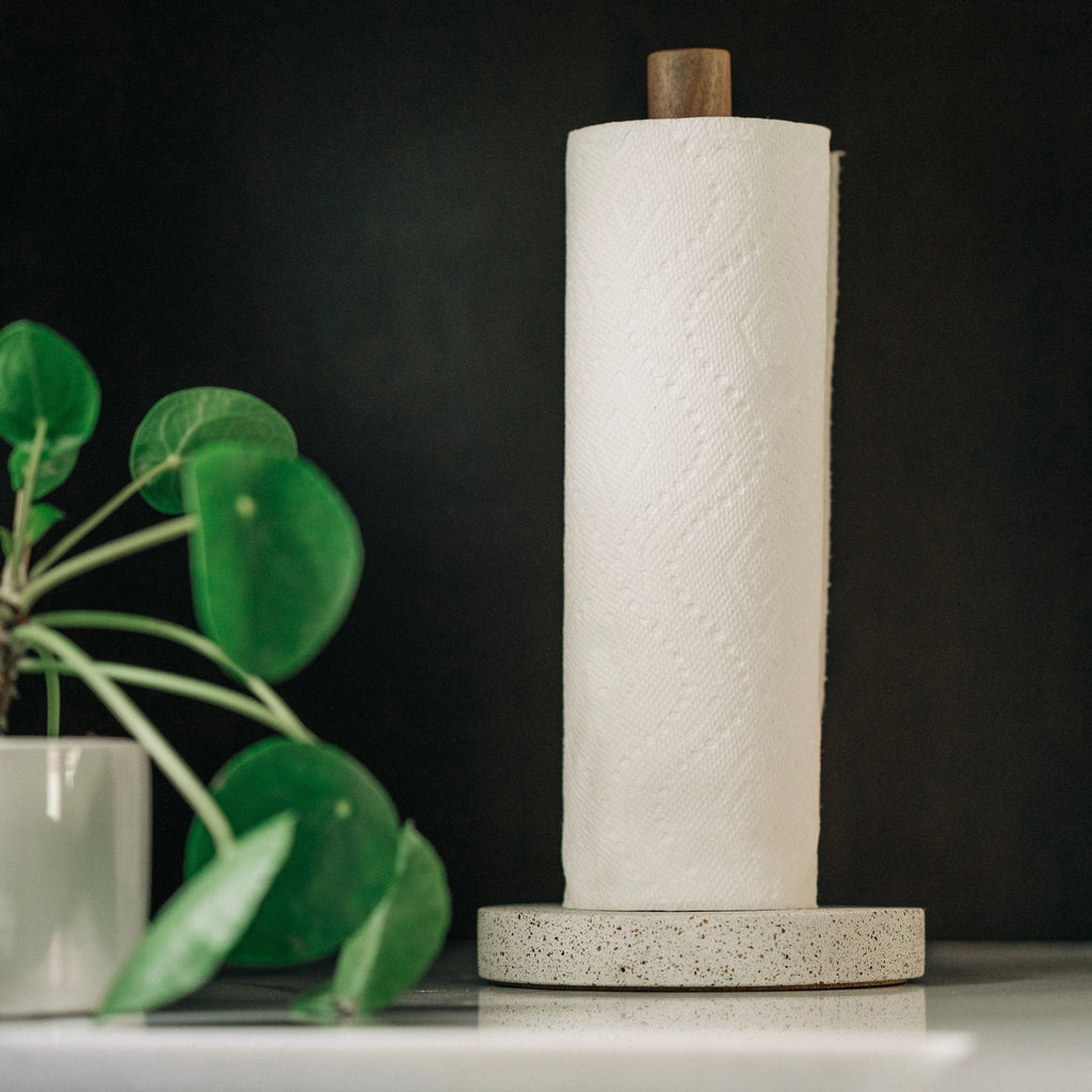 Paper Towel Holder | White Terrazzo - Paranoid Ranch