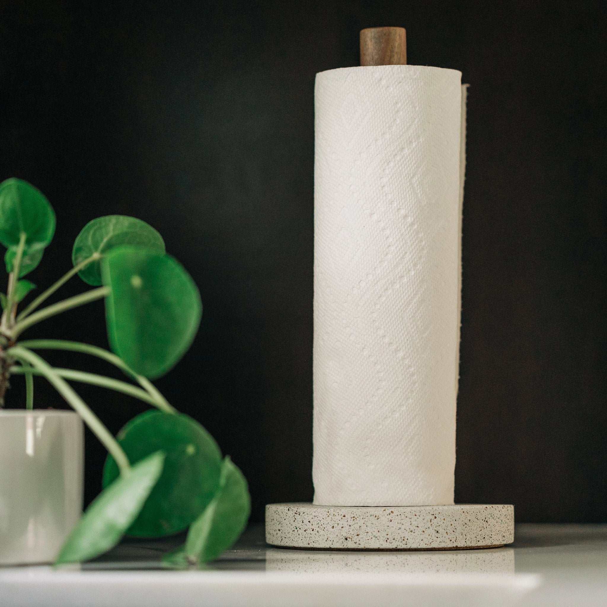 Paper Towel Holder | White Terrazzo - Paranoid Ranch