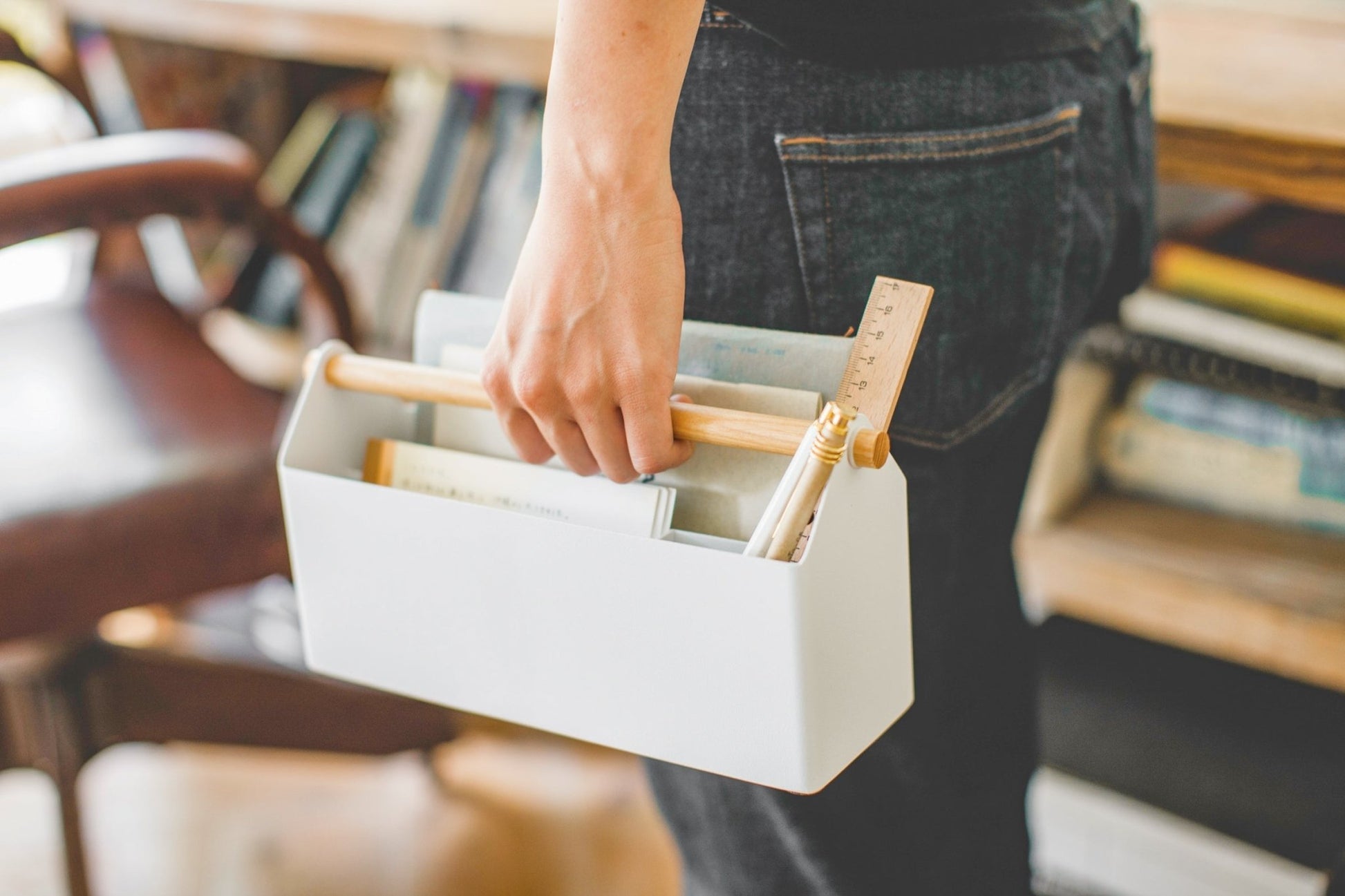 Pen + Desk Organizer - Large - Steel + Wood - Paranoid Ranch