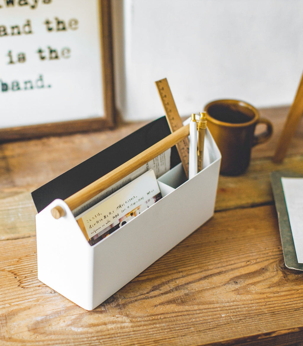 Pen + Desk Organizer - Large - Steel + Wood - Paranoid Ranch