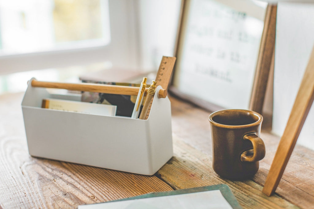 Pen + Desk Organizer - Large - Steel + Wood - Paranoid Ranch