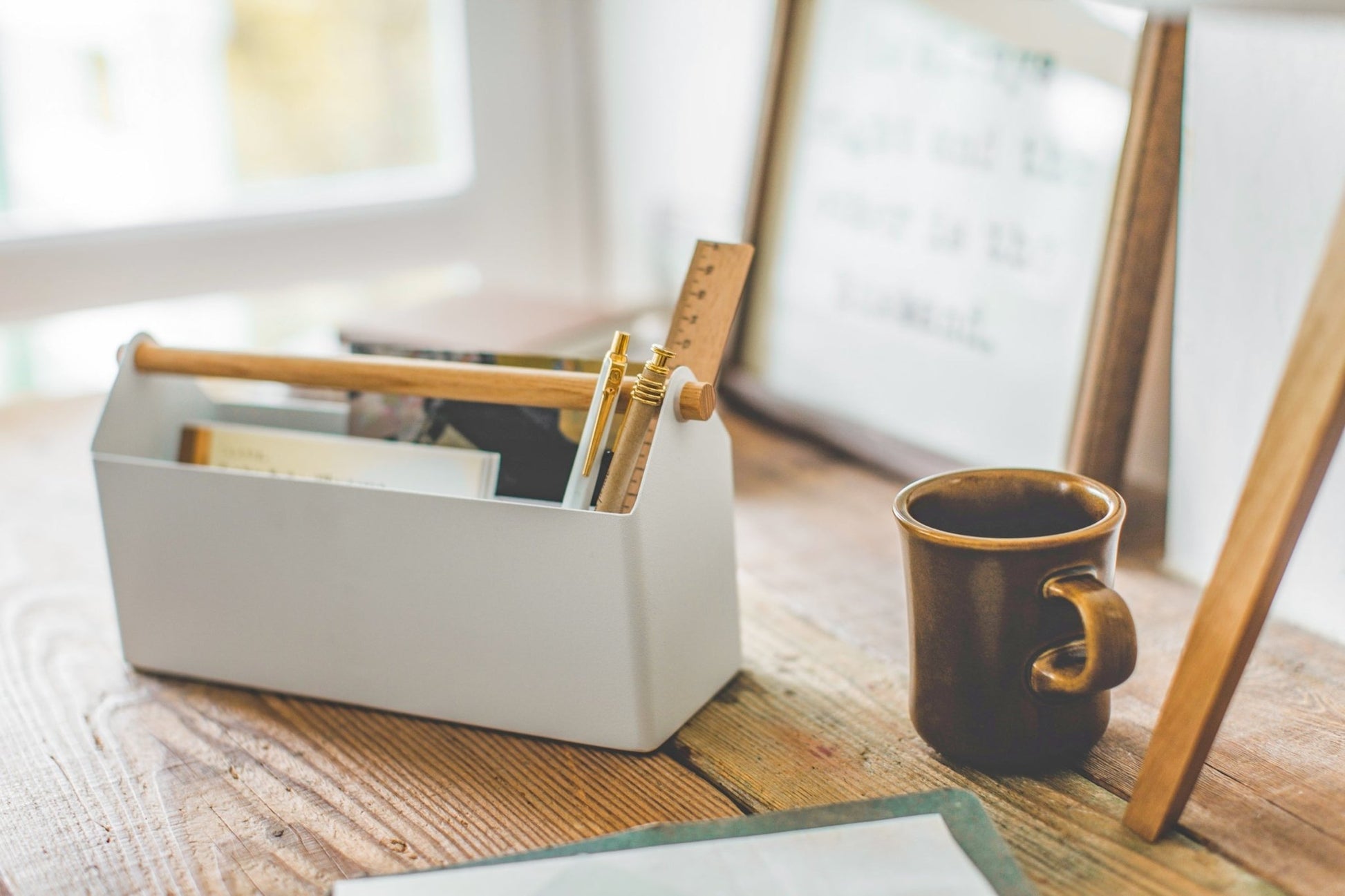 Pen + Desk Organizer - Large - Steel + Wood - Paranoid Ranch