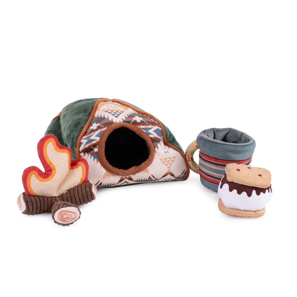 Pendleton Camp Discovery Tent Set Dog Plush Toy - Paranoid Ranch