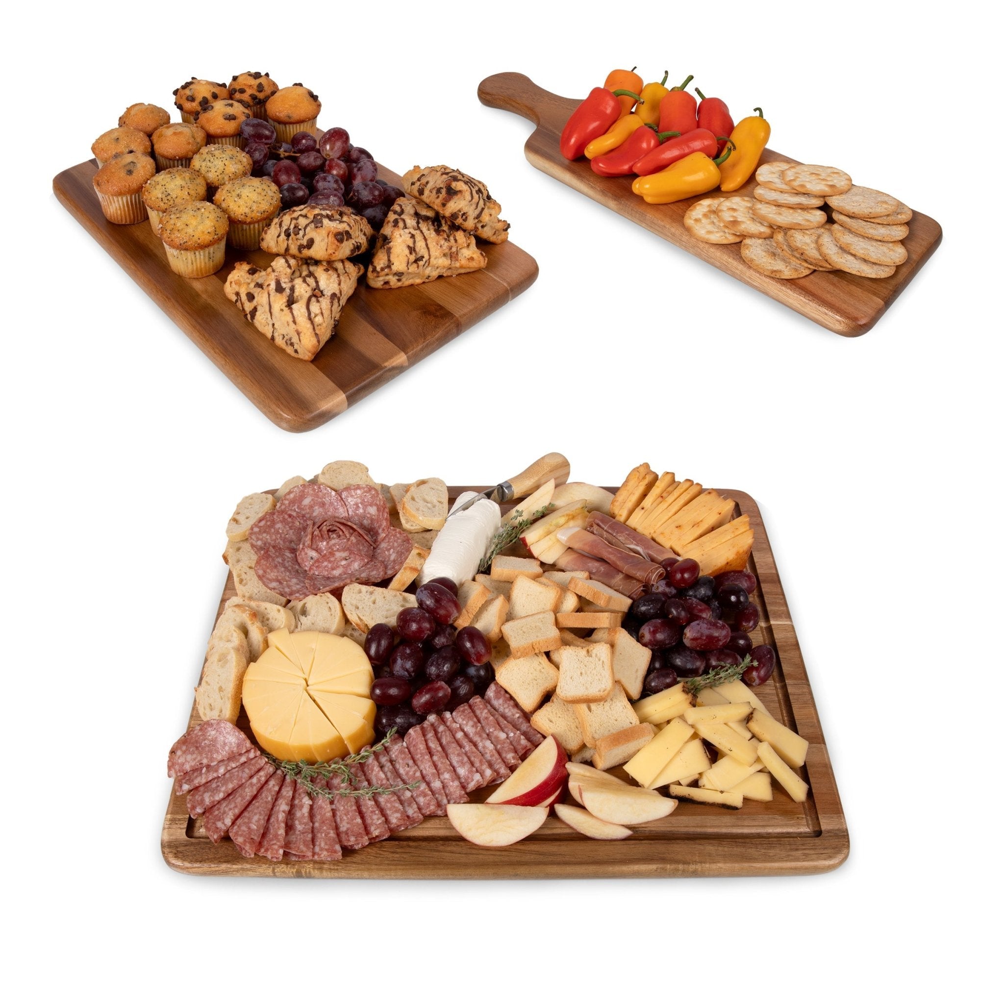 Picnic Time 3 - Piece Acacia Wood Charcuterie Board Set - Paranoid Ranch