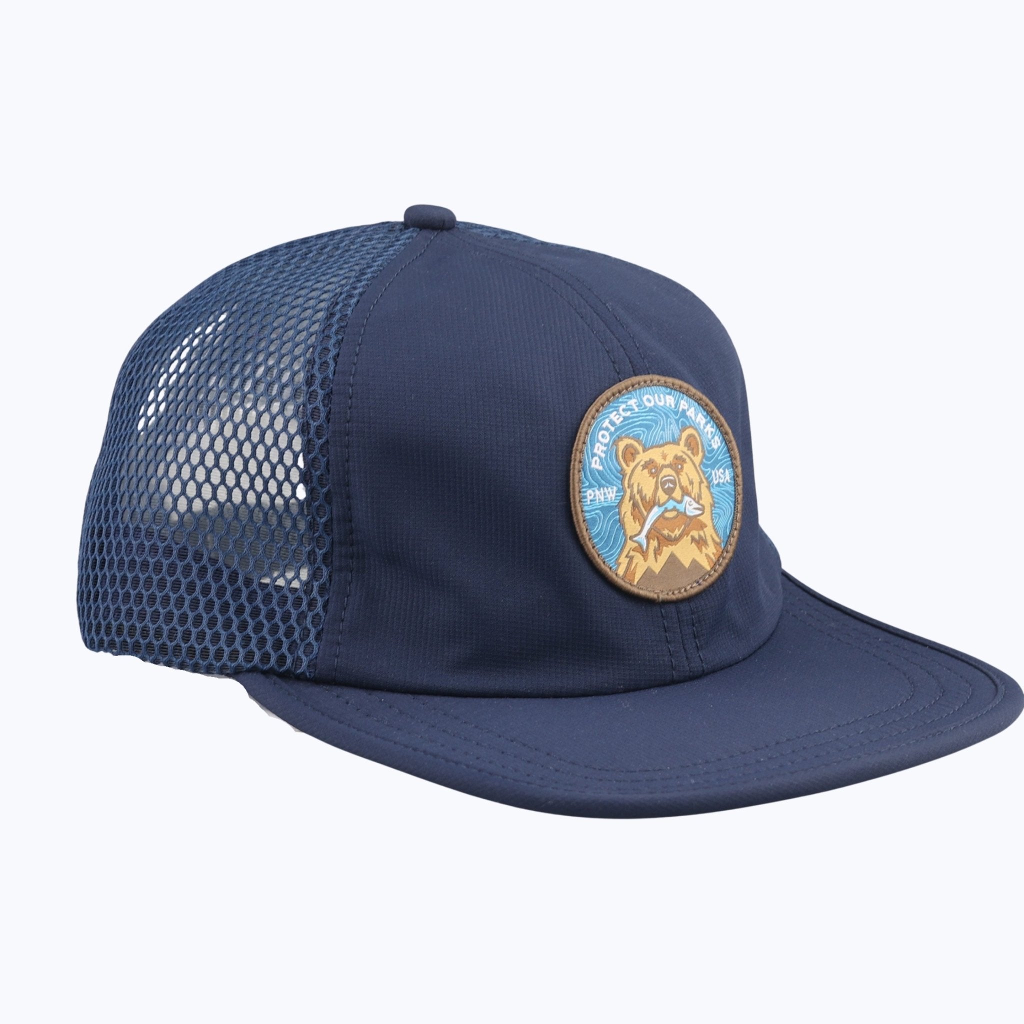 Protect Our Parks Bear Mesh Strapback Tech Cap - Navy - Paranoid Ranch