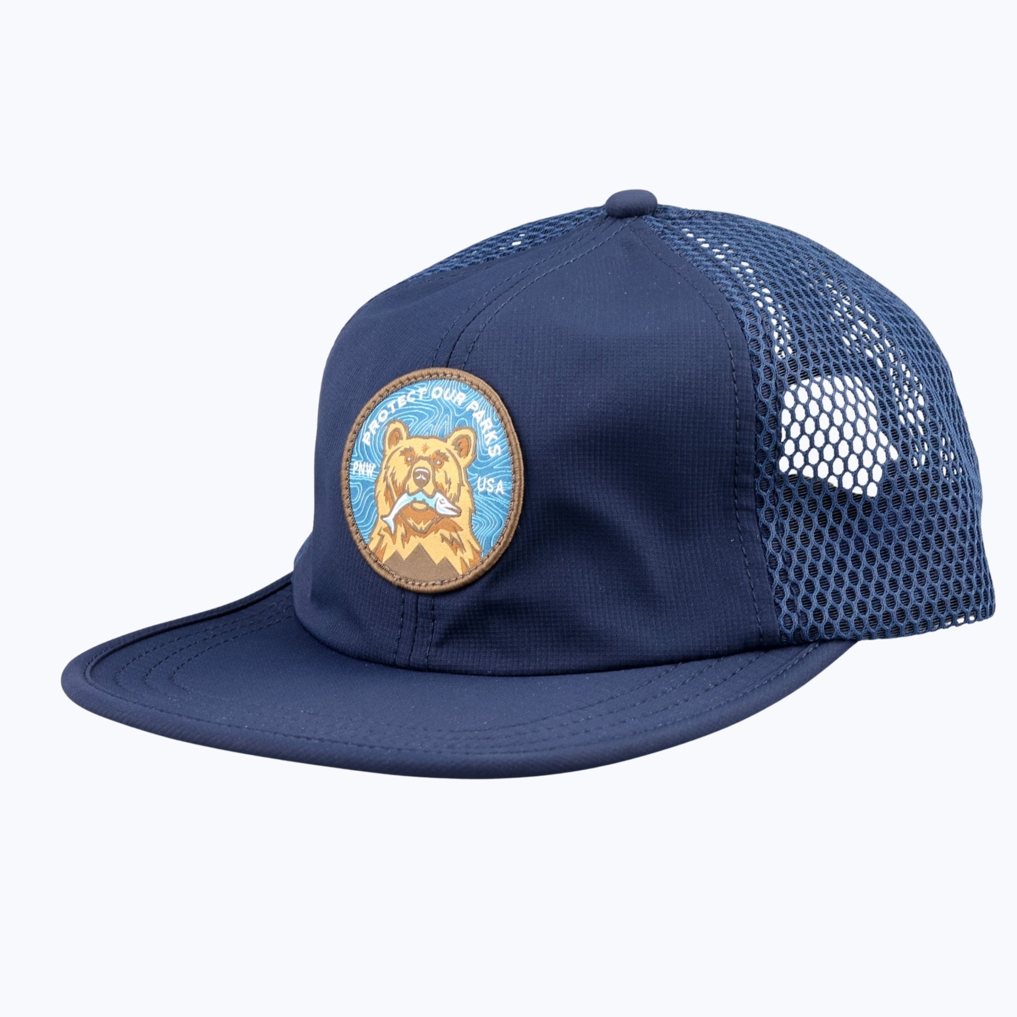 Protect Our Parks Bear Mesh Strapback Tech Cap - Navy - Paranoid Ranch
