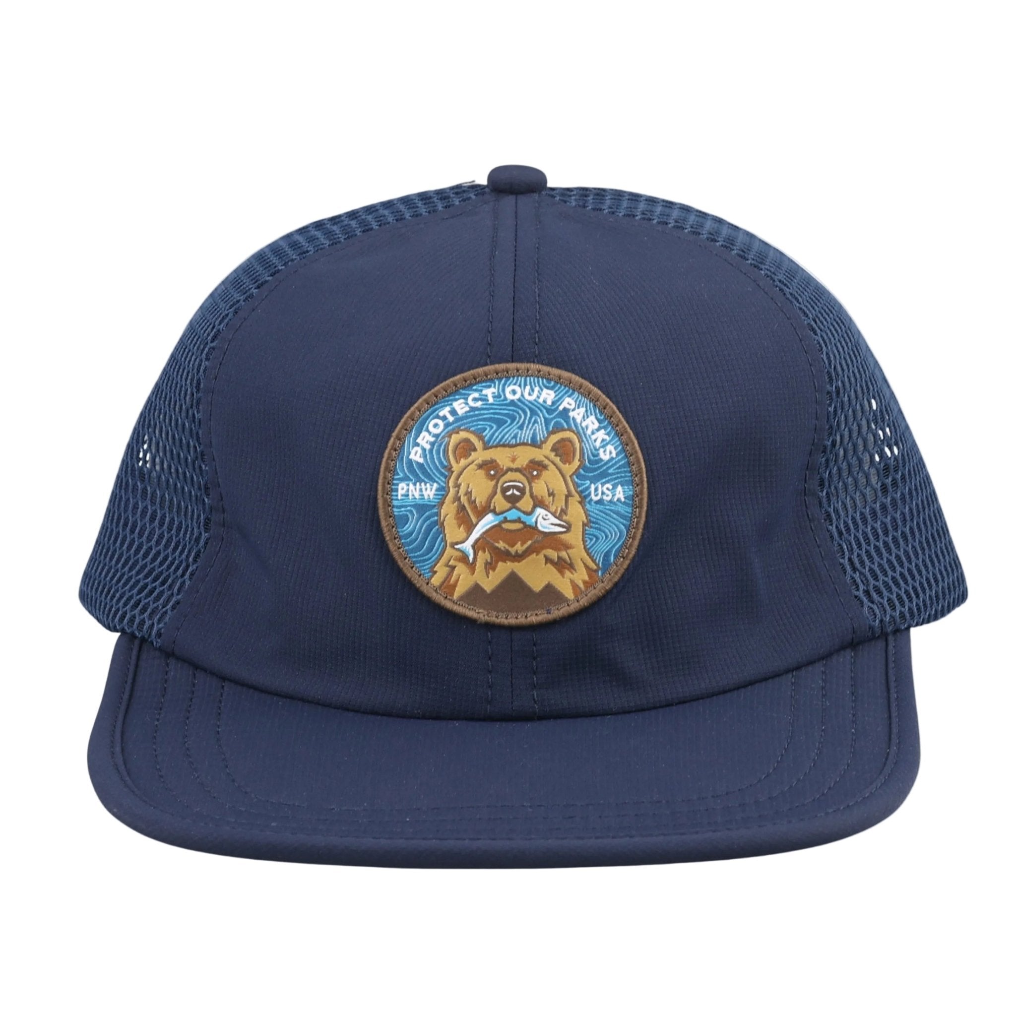Protect Our Parks Bear Mesh Strapback Tech Cap - Navy - Paranoid Ranch