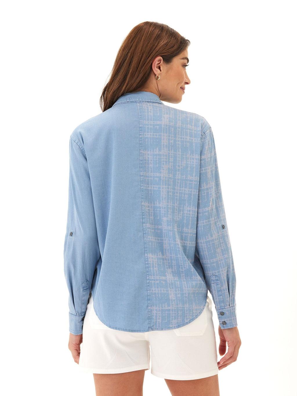 Prudence Grid Plaid Stretch Chambray Button-Down - Paranoid Ranch