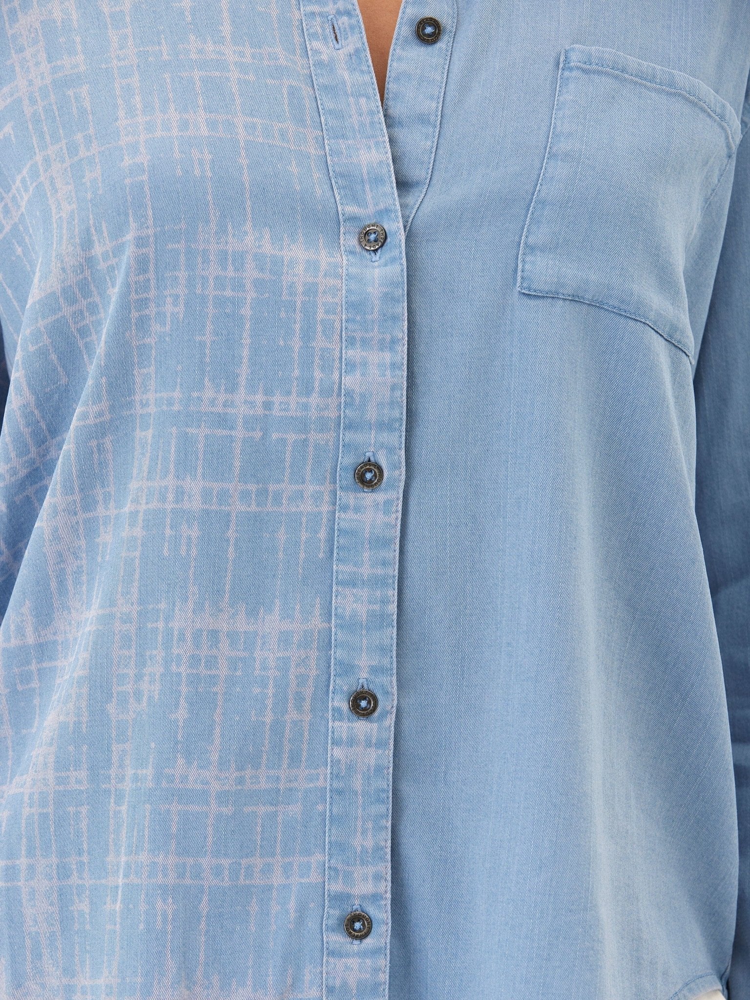 Prudence Grid Plaid Stretch Chambray Button-Down - Paranoid Ranch