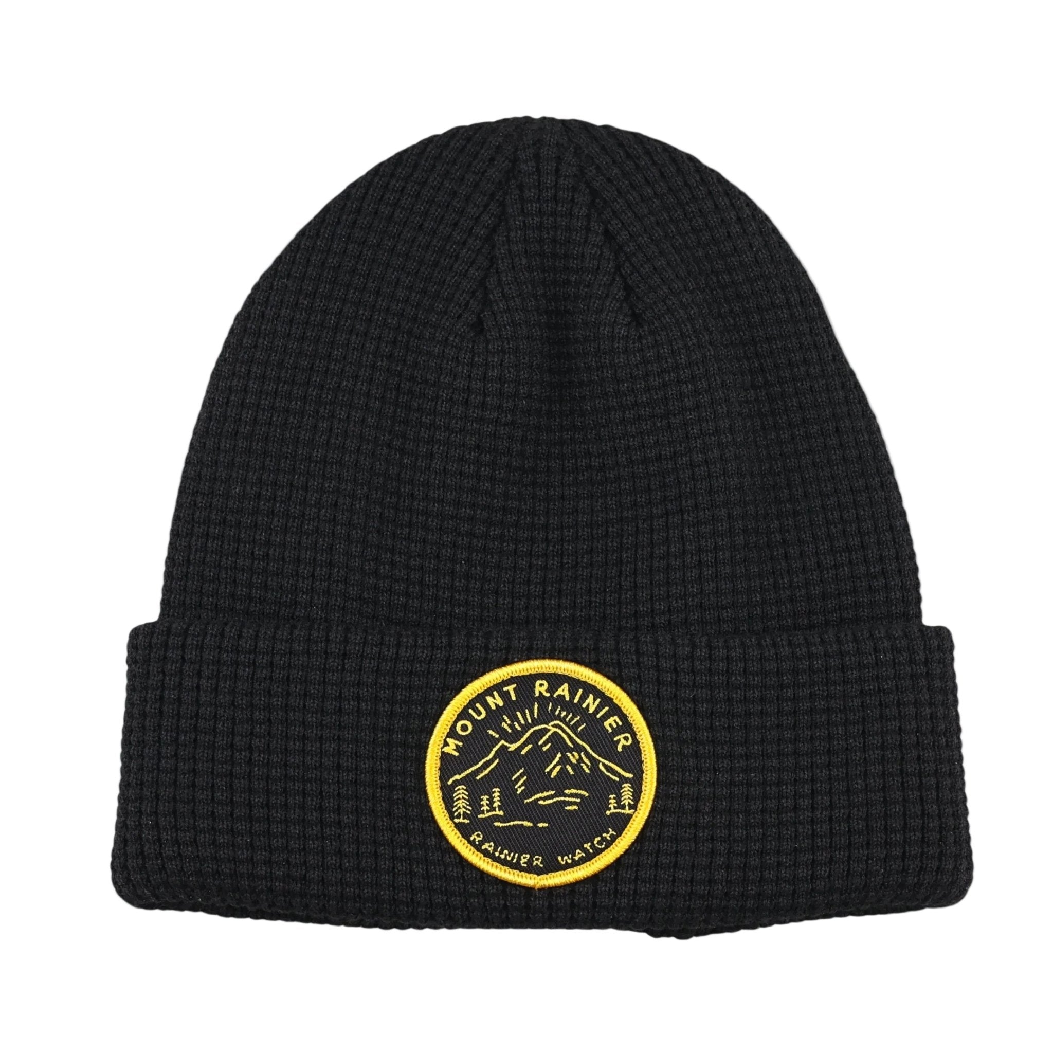Ranger Patch Waffle Recycled Beanie - Black - Paranoid Ranch