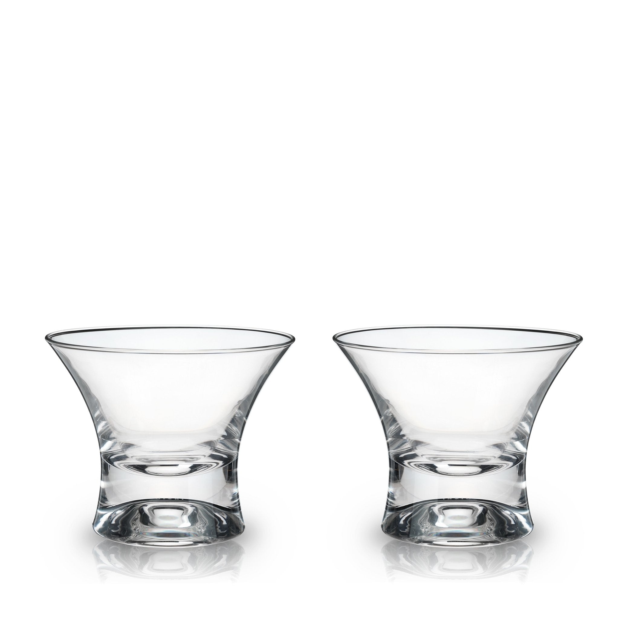 Raye Heavy Base Stemless Crystal Manhattan Glasses Set of 2 - Paranoid Ranch