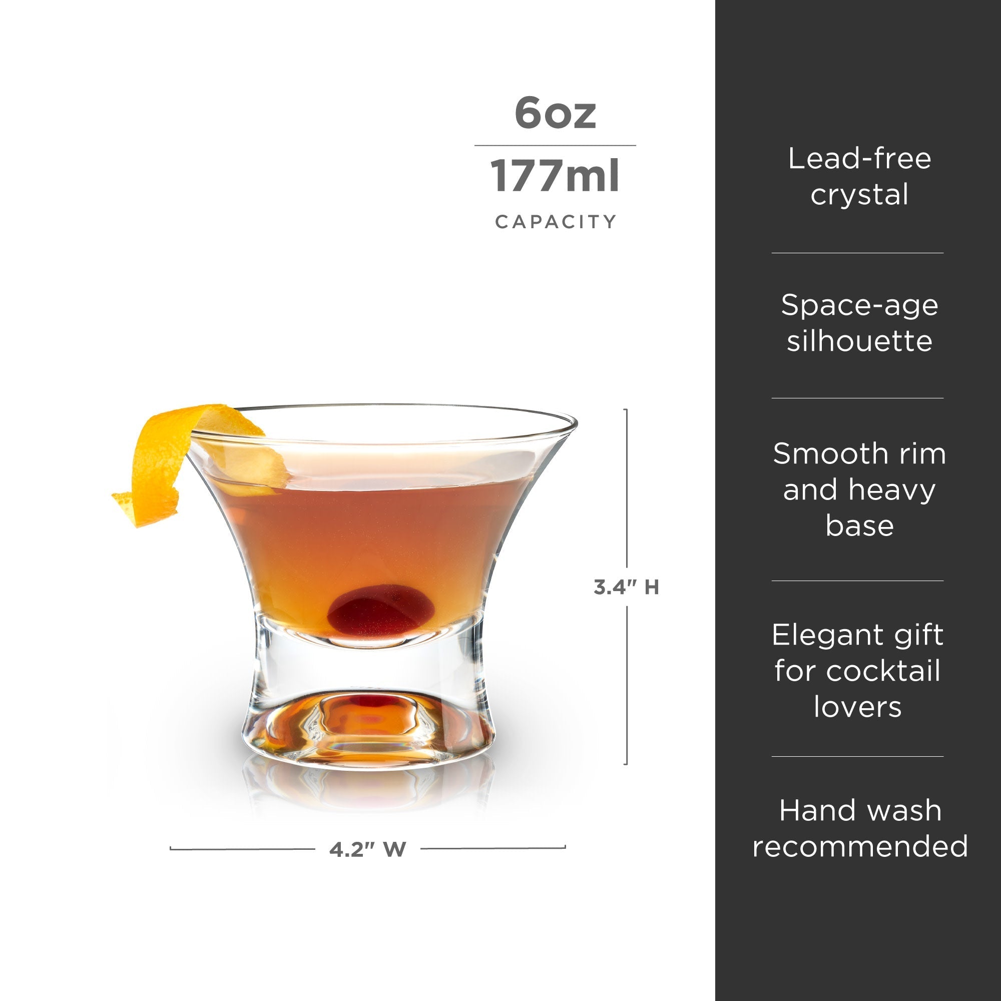 Raye Heavy Base Stemless Crystal Manhattan Glasses Set of 2 - Paranoid Ranch